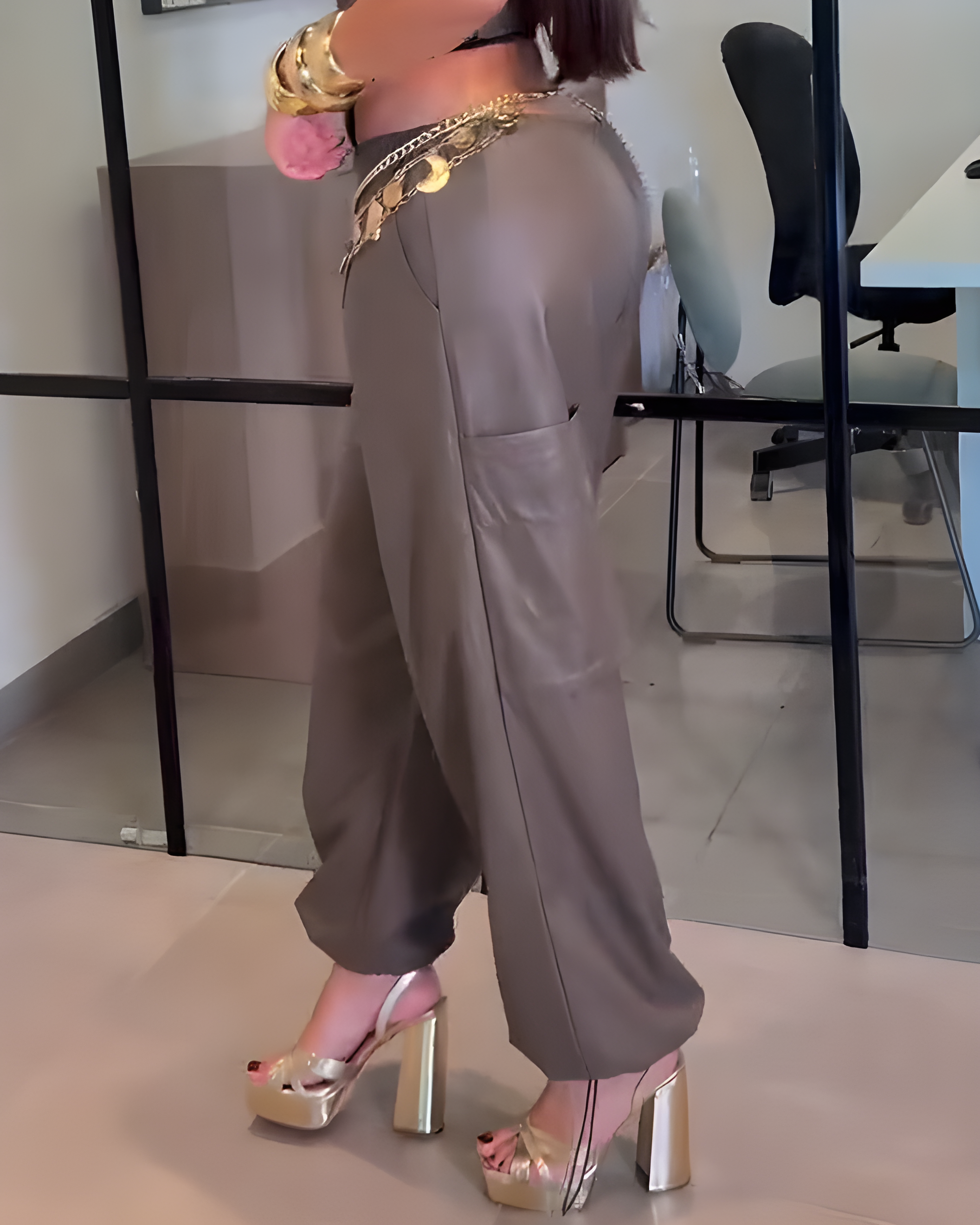 Stylish Leather Slim-Fit Casual Pants