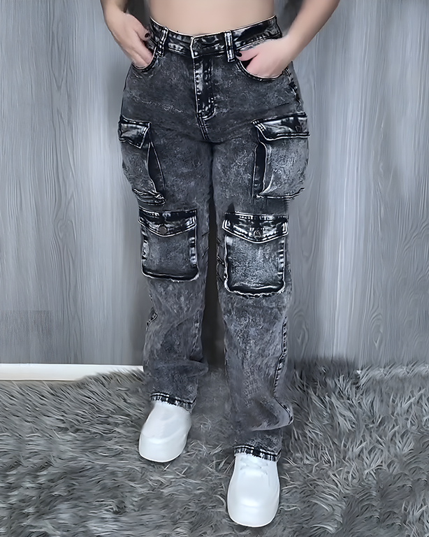 Cargo Style Hip Lift Skinny Jeans
