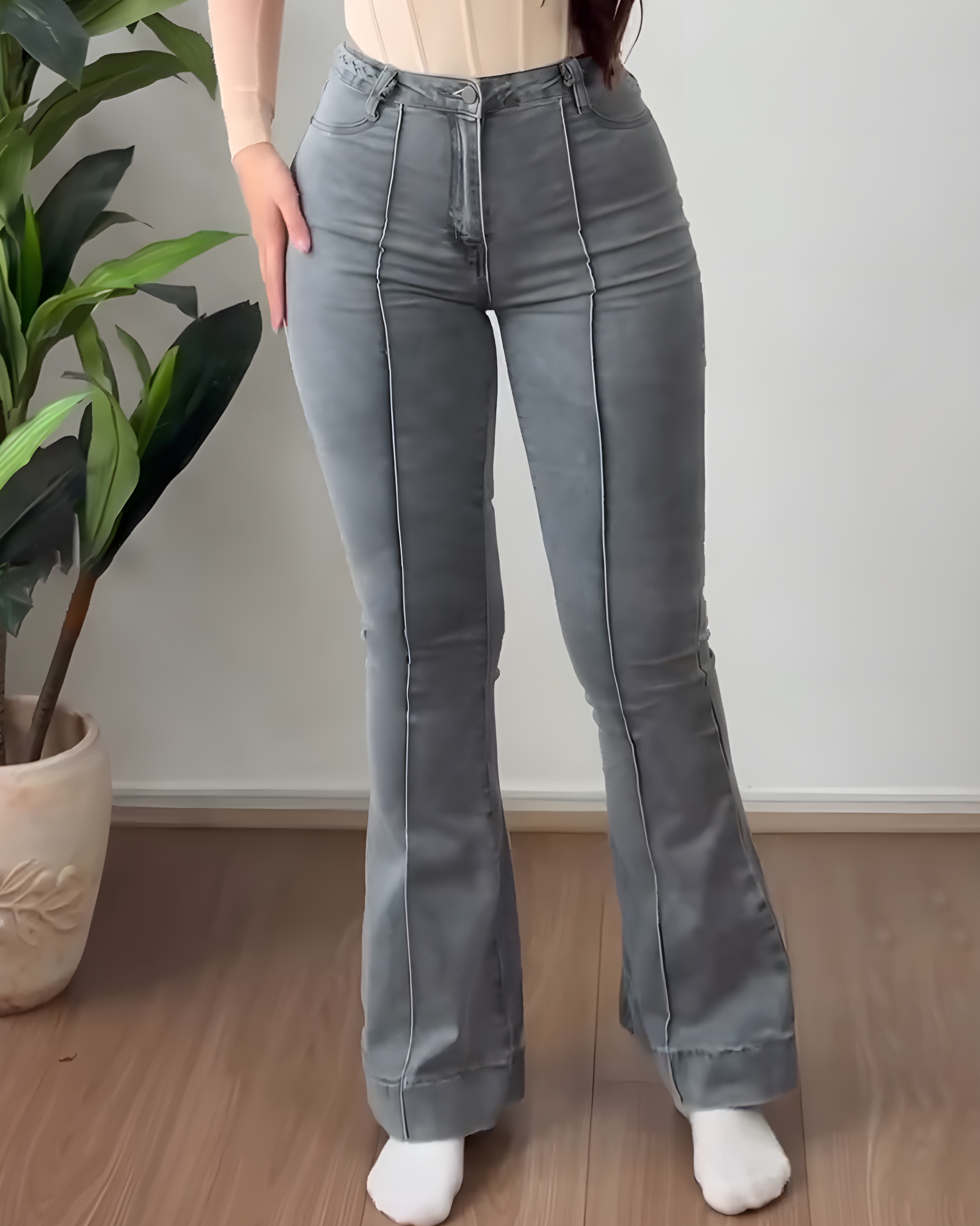 High-Rised Skinny Flared Jeans