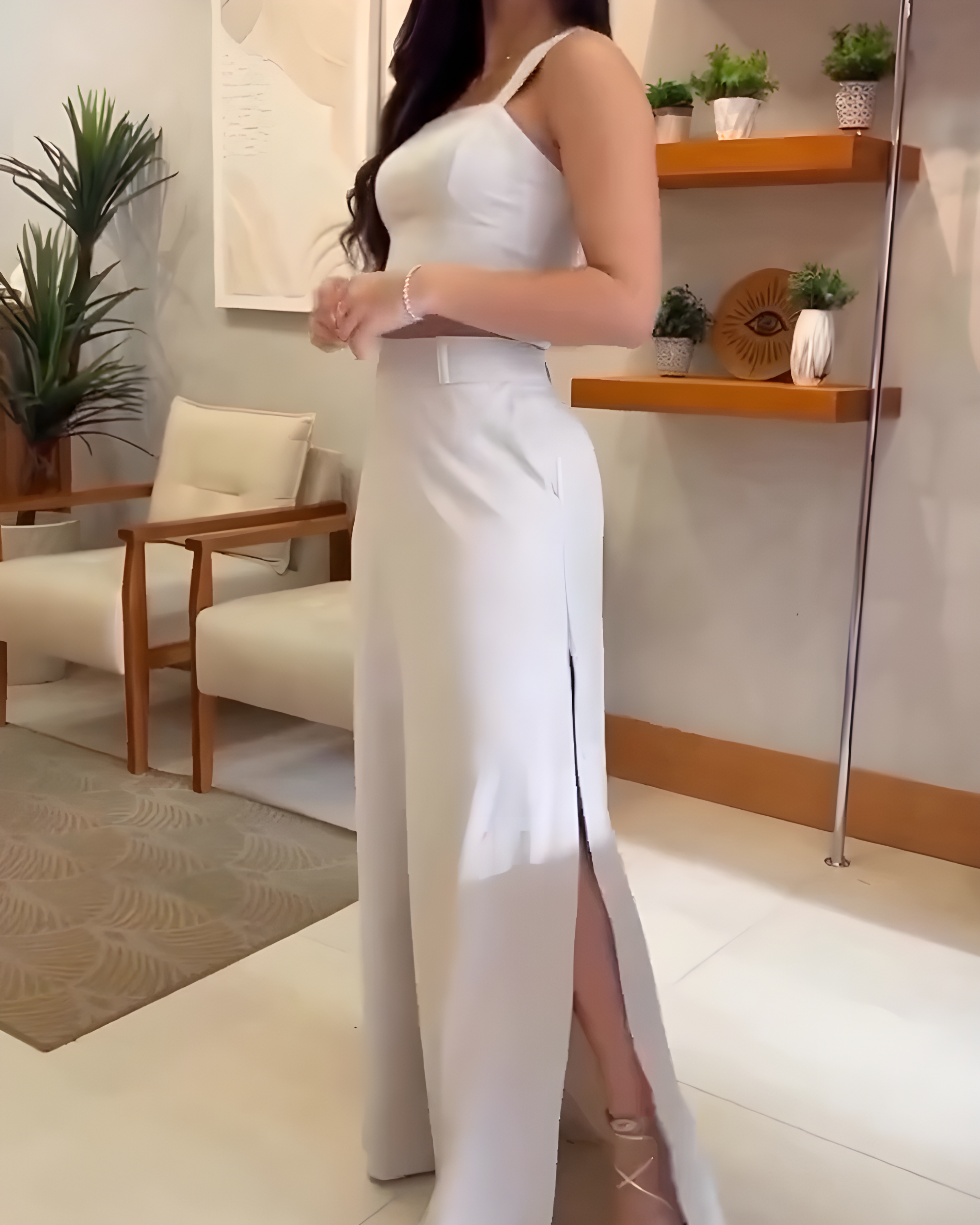 Sleeveless Slit Skirt 2-Piece Set