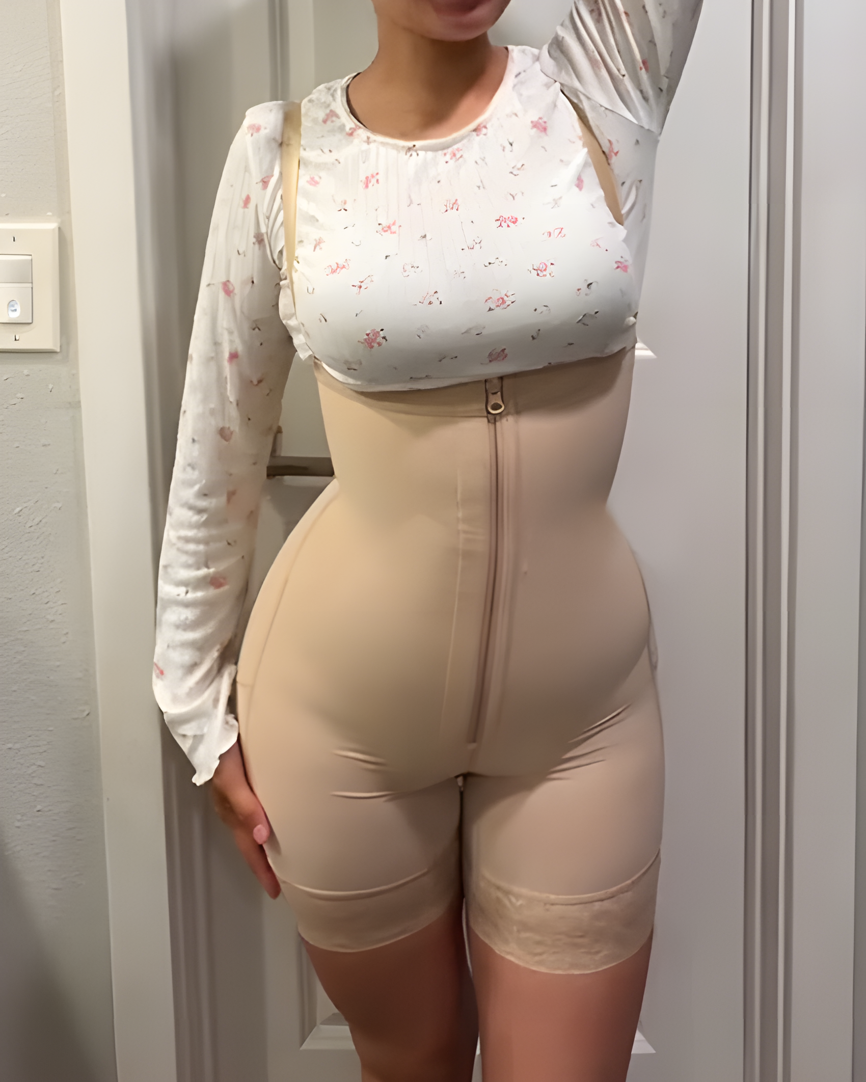 Front Zipper Hip Shaping Body Shaper