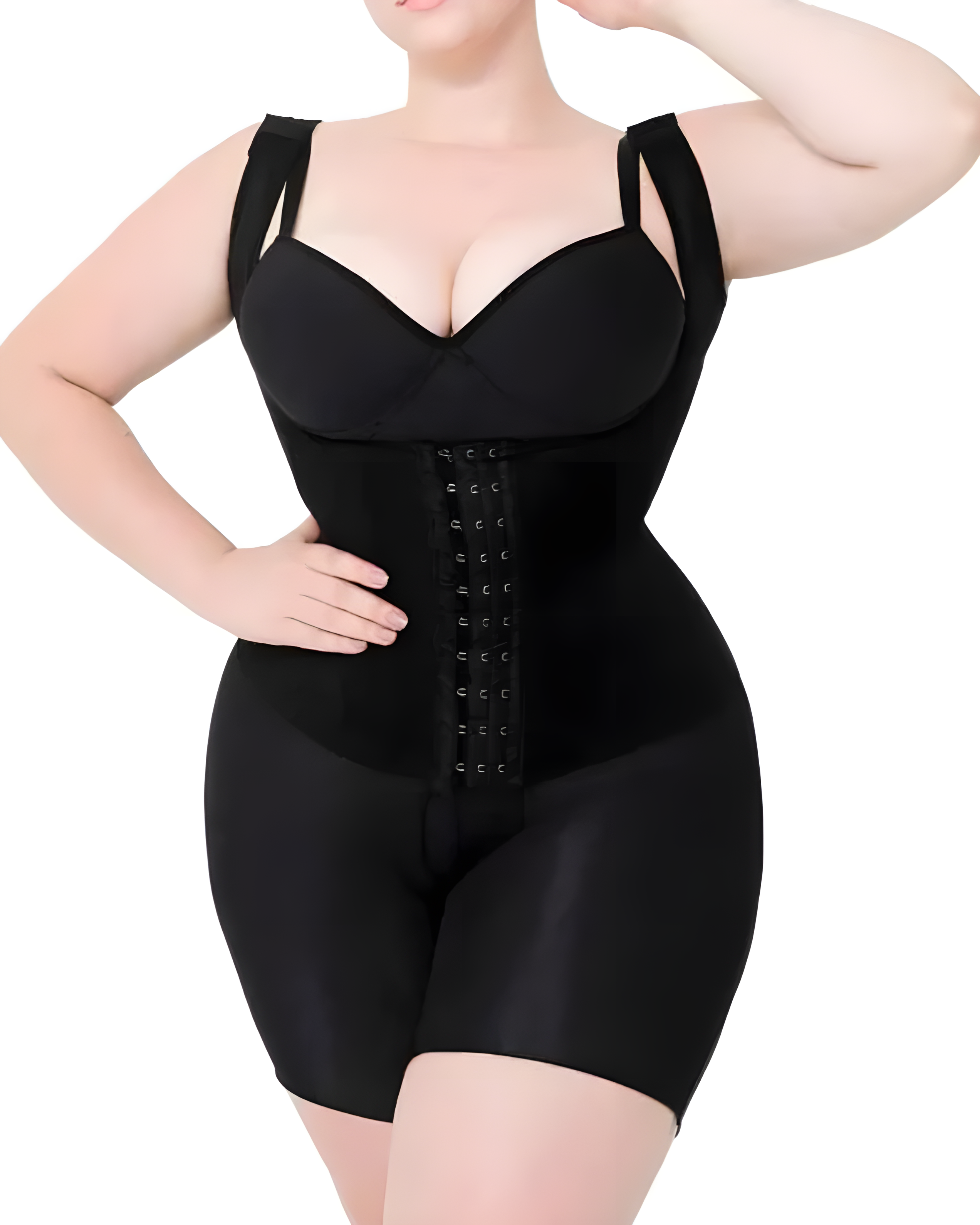 Steel Bones Tummy Control Open Chest Hook Eye Body Shaper