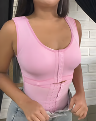 3-Row Hook-and-Eye Sleeveless Full Body Shapewear