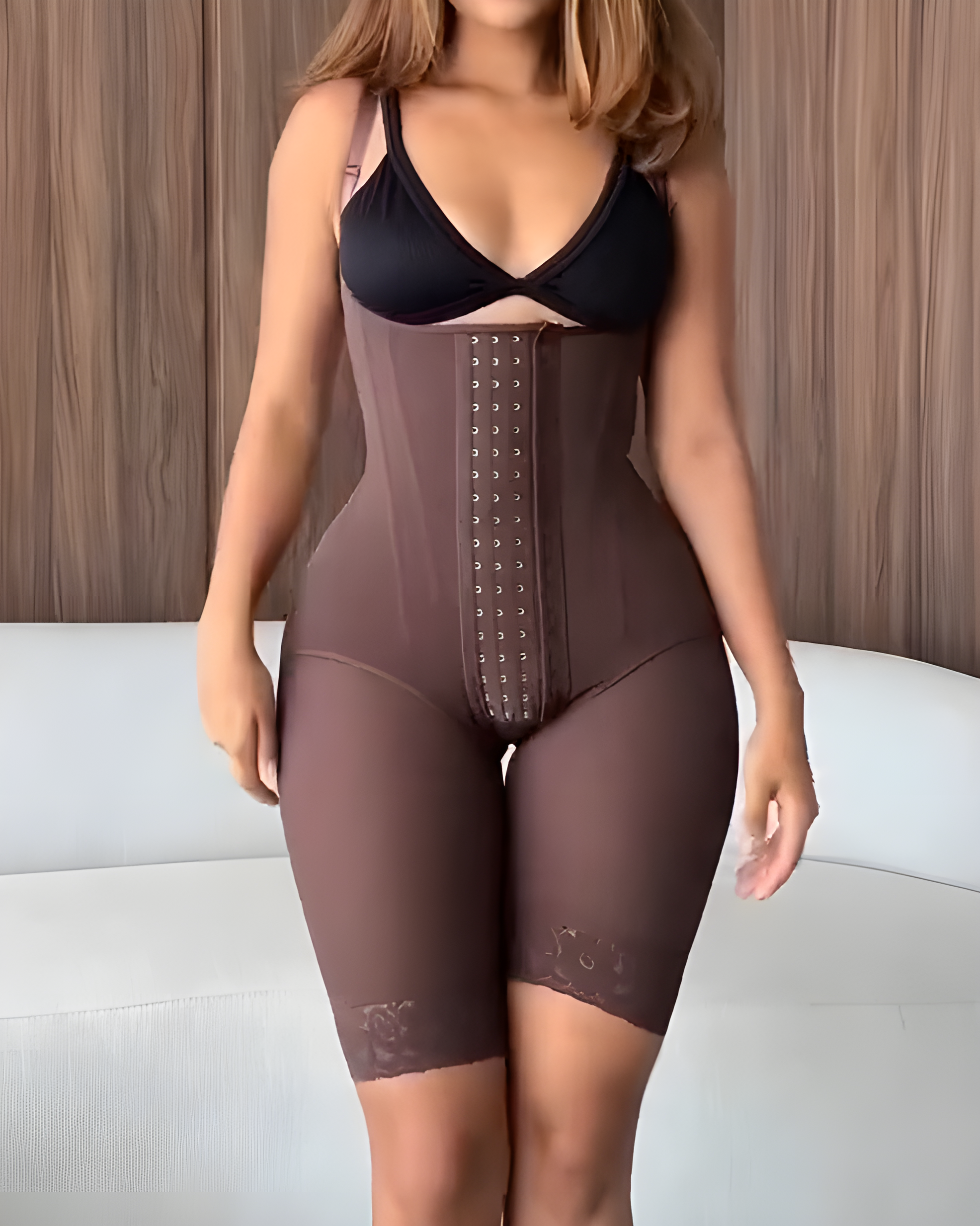 Side Steel Bone Tummy Sculpt Mid-Length Hook Eye Shapewear