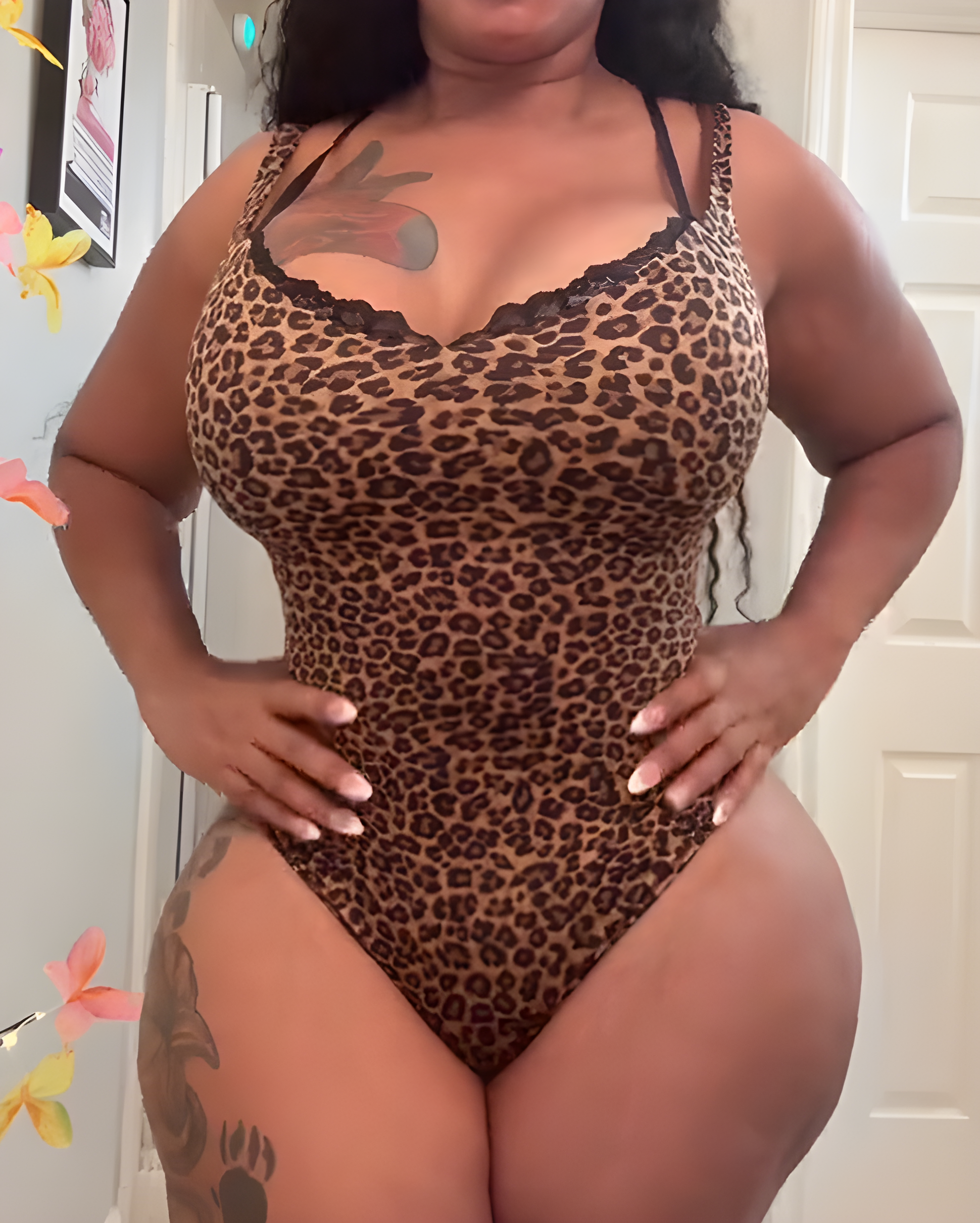Lace-Trimmed Deep V Thong Slimming Bodysuit