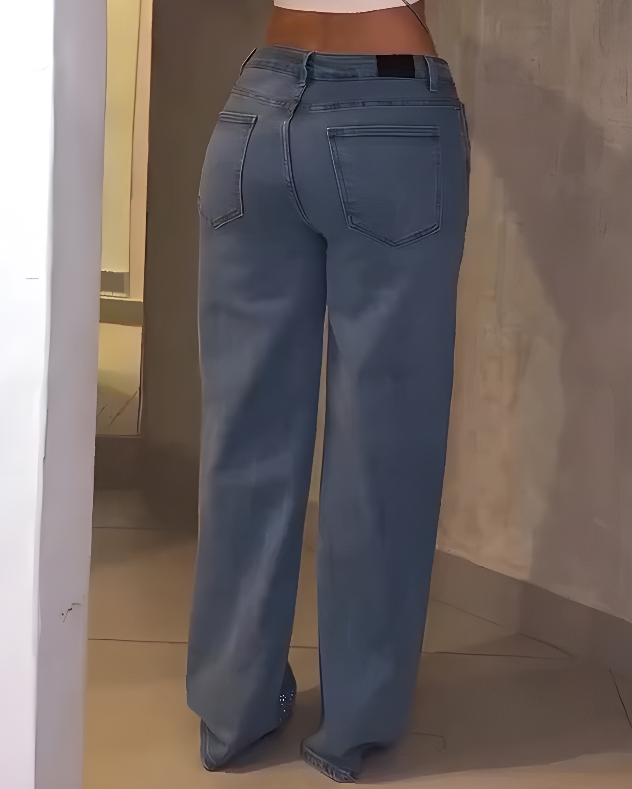 Stylish Sparkling Rhinestone Straight Leg Jeans