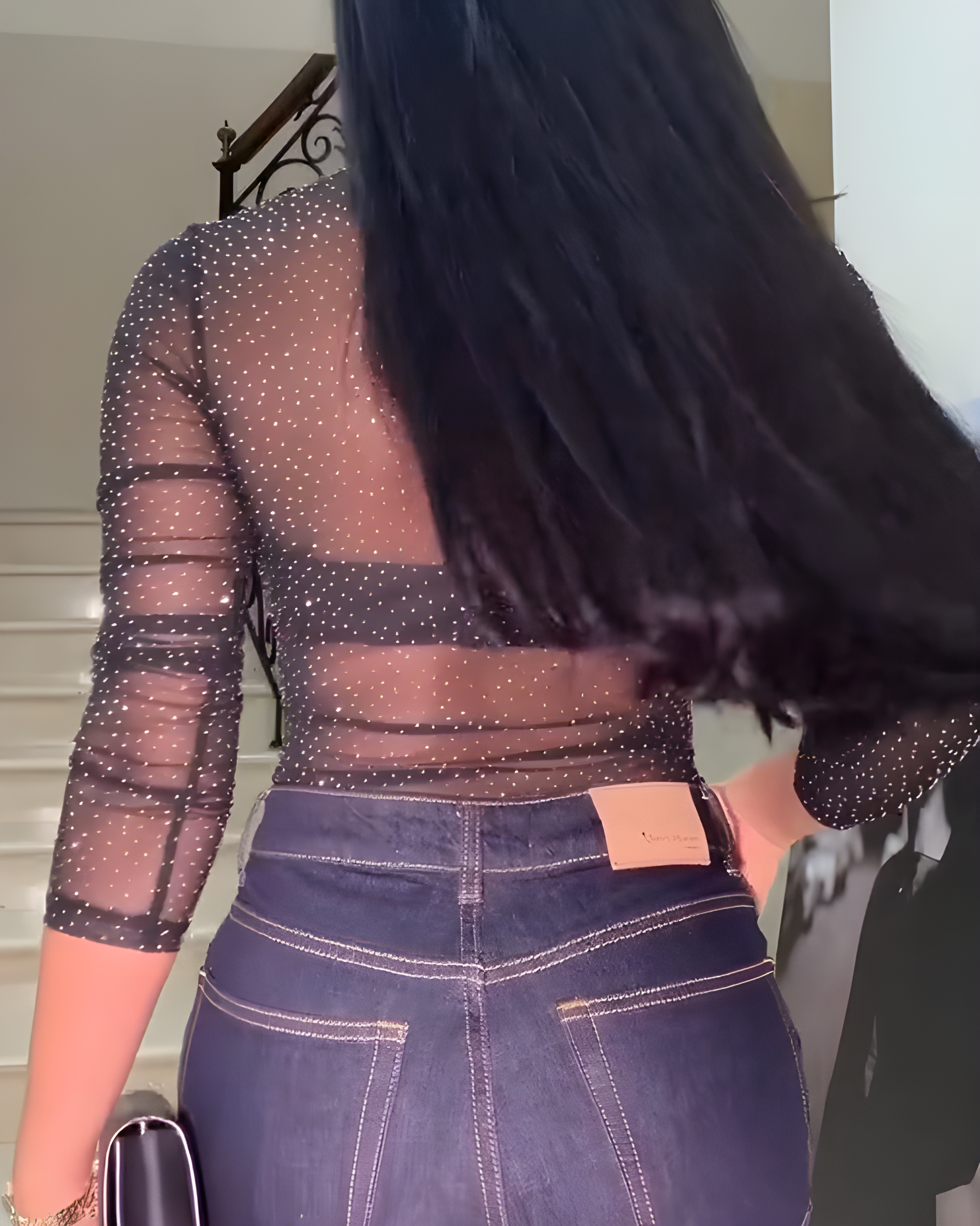 Mesh Rhinestone Bodysuit