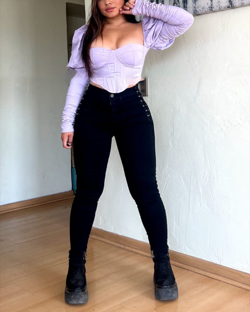 Design Braided Skinny Jeans
