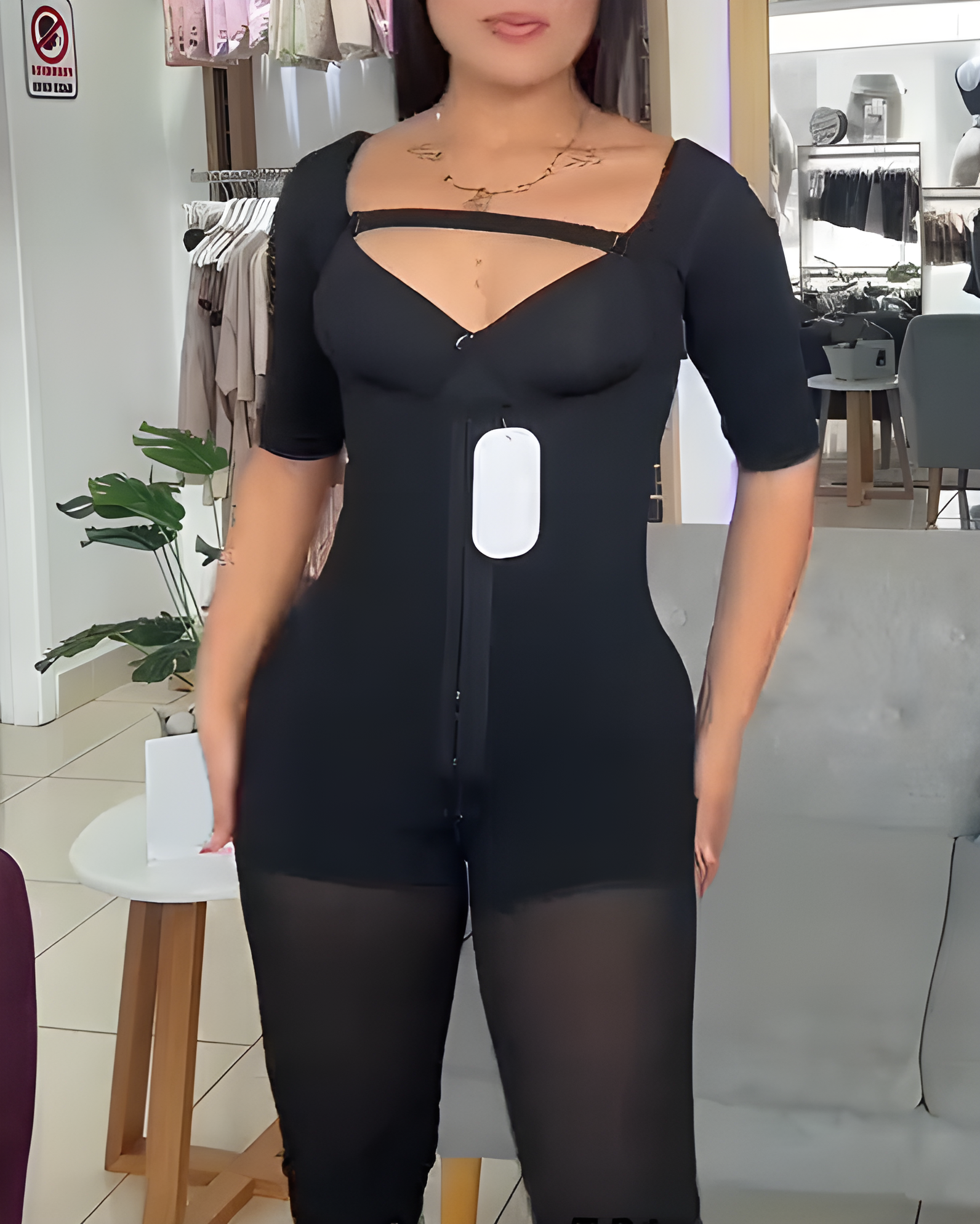 Mid-Length Sleeve Belly Shaping Body Shaper