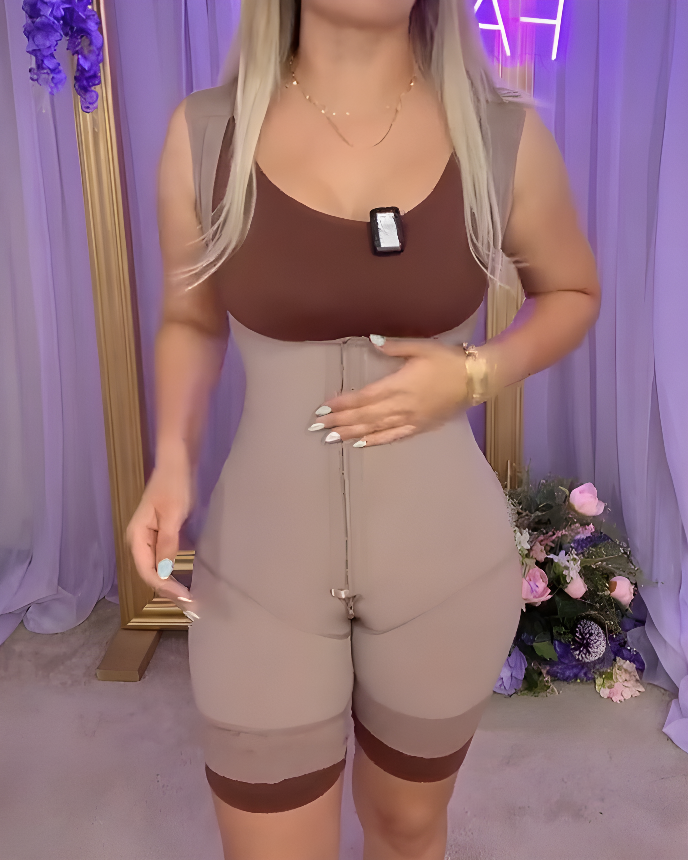 Open Chest Tummy Shaping Wide Straps Body Shaper