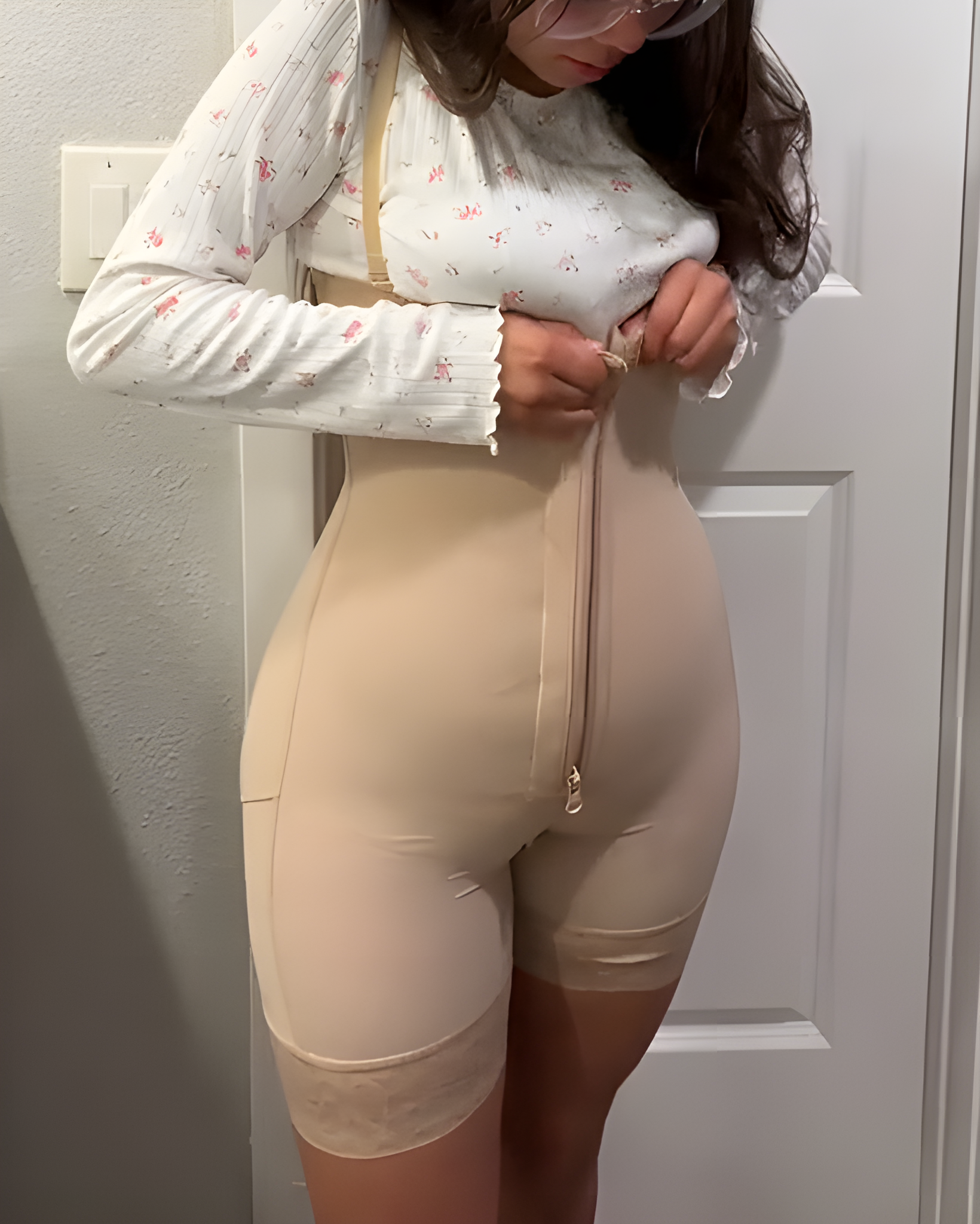 Front Zipper Hip Shaping Body Shaper