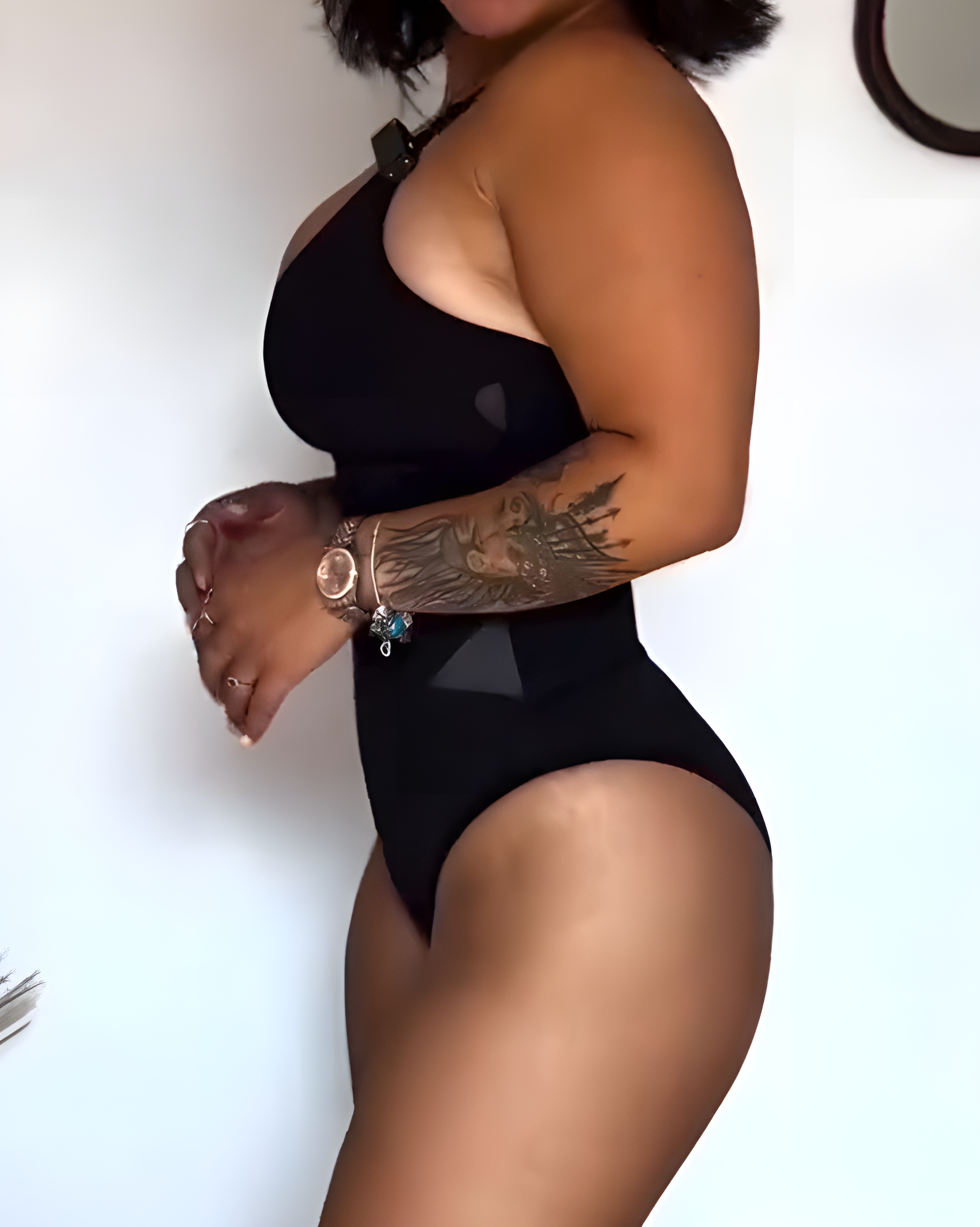 Cross Mesh Tummy Control Shapewear Bodysuit