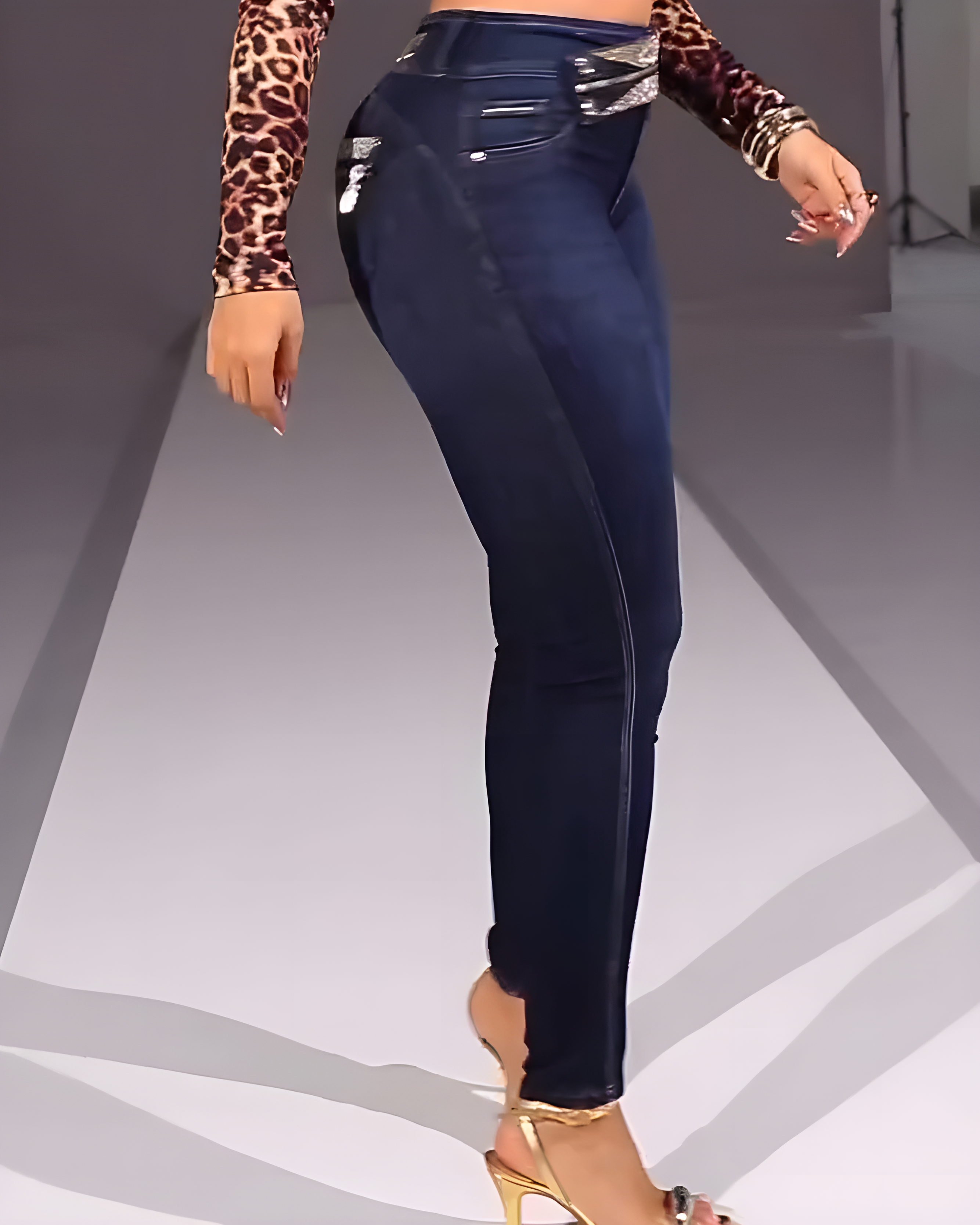 Rhinestone-Embellished Skinny Jeans