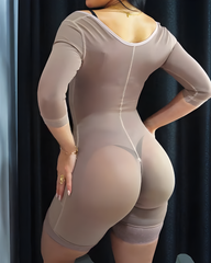 Mid-Length Sleeve Hip-Lifting Open Bust Body Shaper