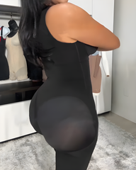 Front Zip Mid-Length Sleeveless Body Shaper