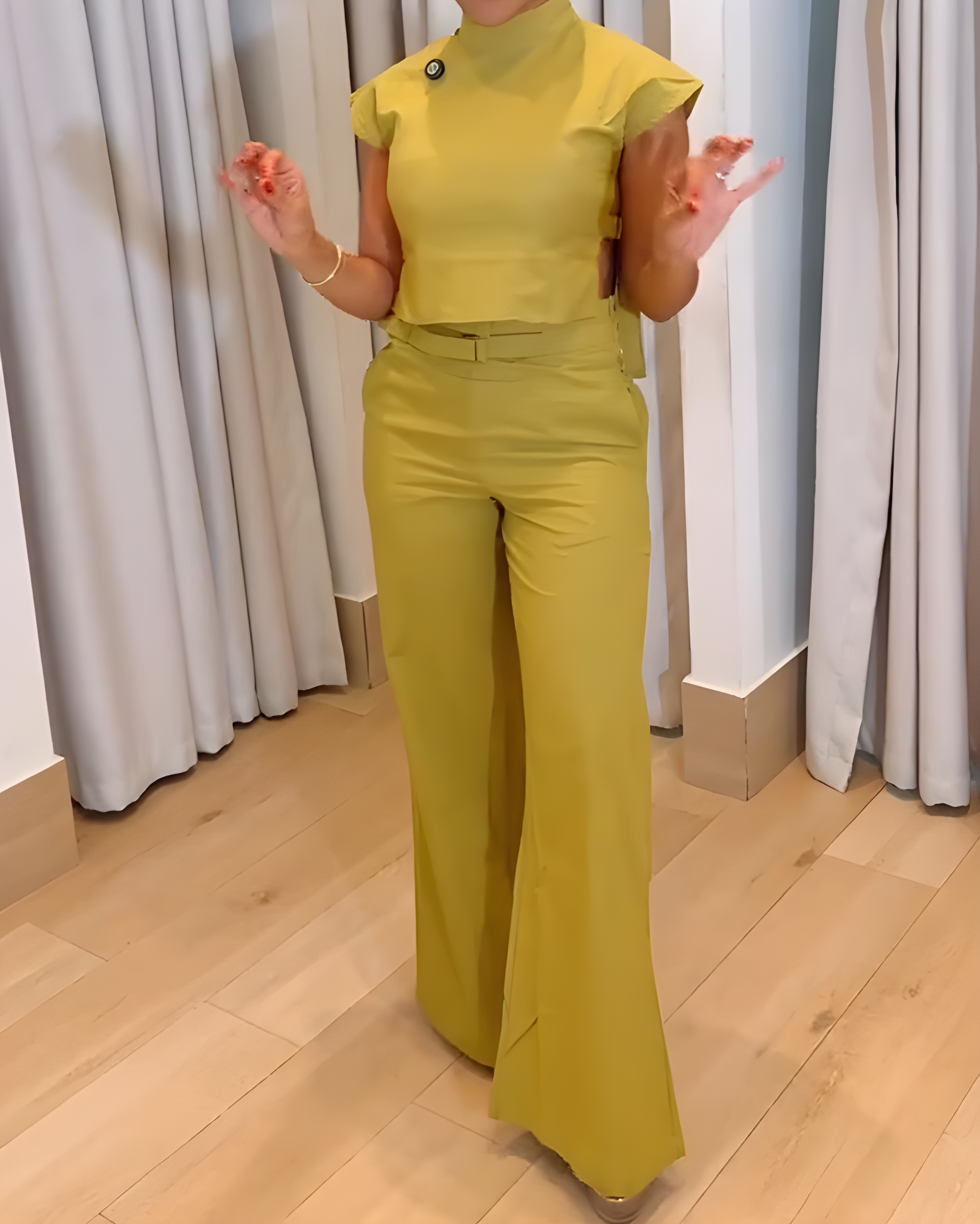 Casual Wide-Leg 2-Piece Suit