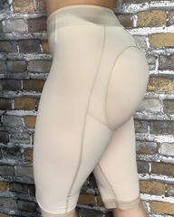 3-Row Hook-and-Eye Hip-Lift Mid-Length Shorts