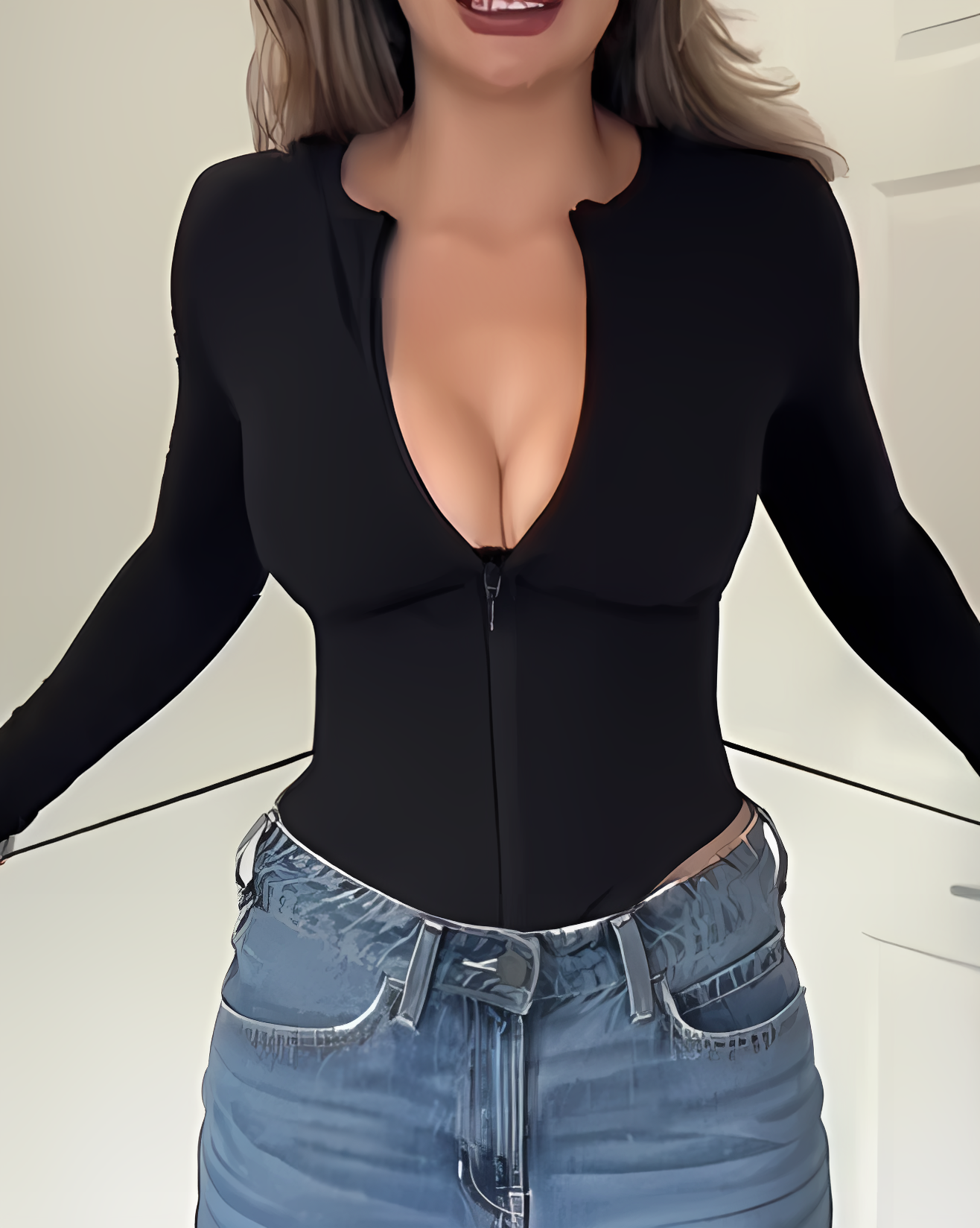 Back Tie Tummy Control Long Sleeve Top