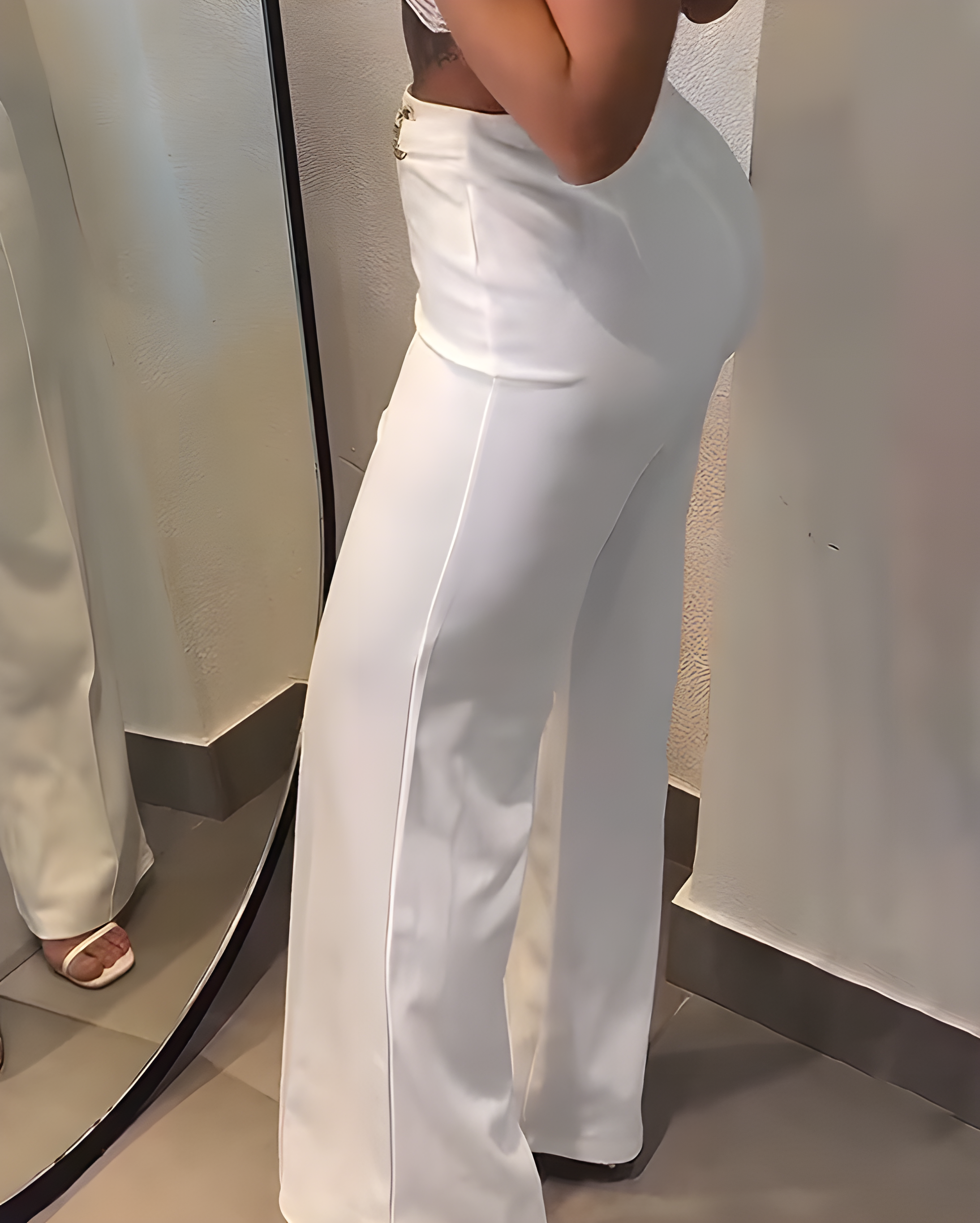 Slim High Waist Casual Straight Pants