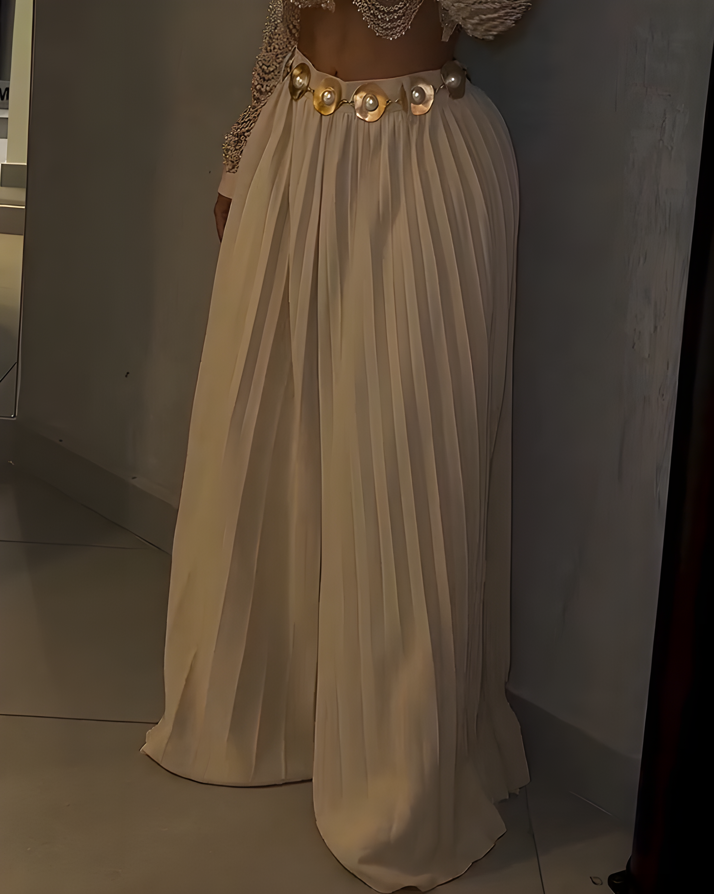 Casual Ruched Wide-Leg Pants