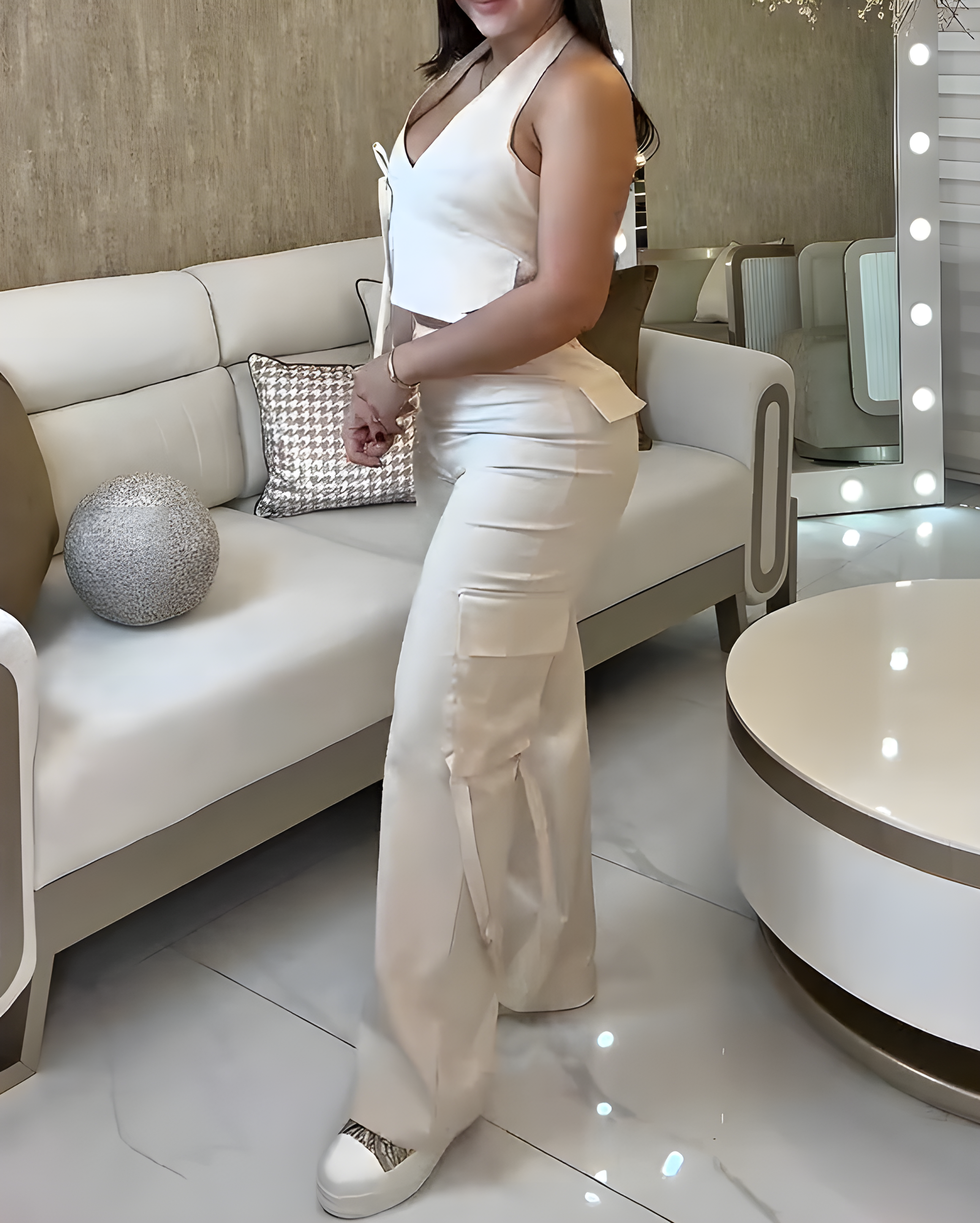 Sleeveless Casual 2-Piece Set