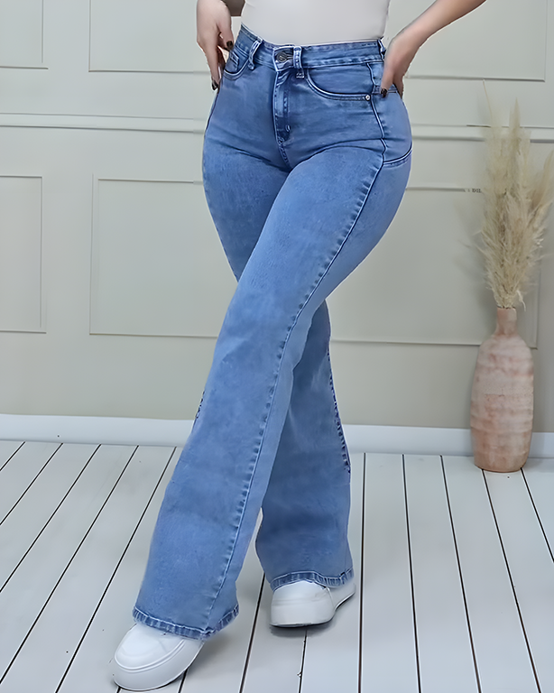Stitching Pentagram Stretch Slim Jeans