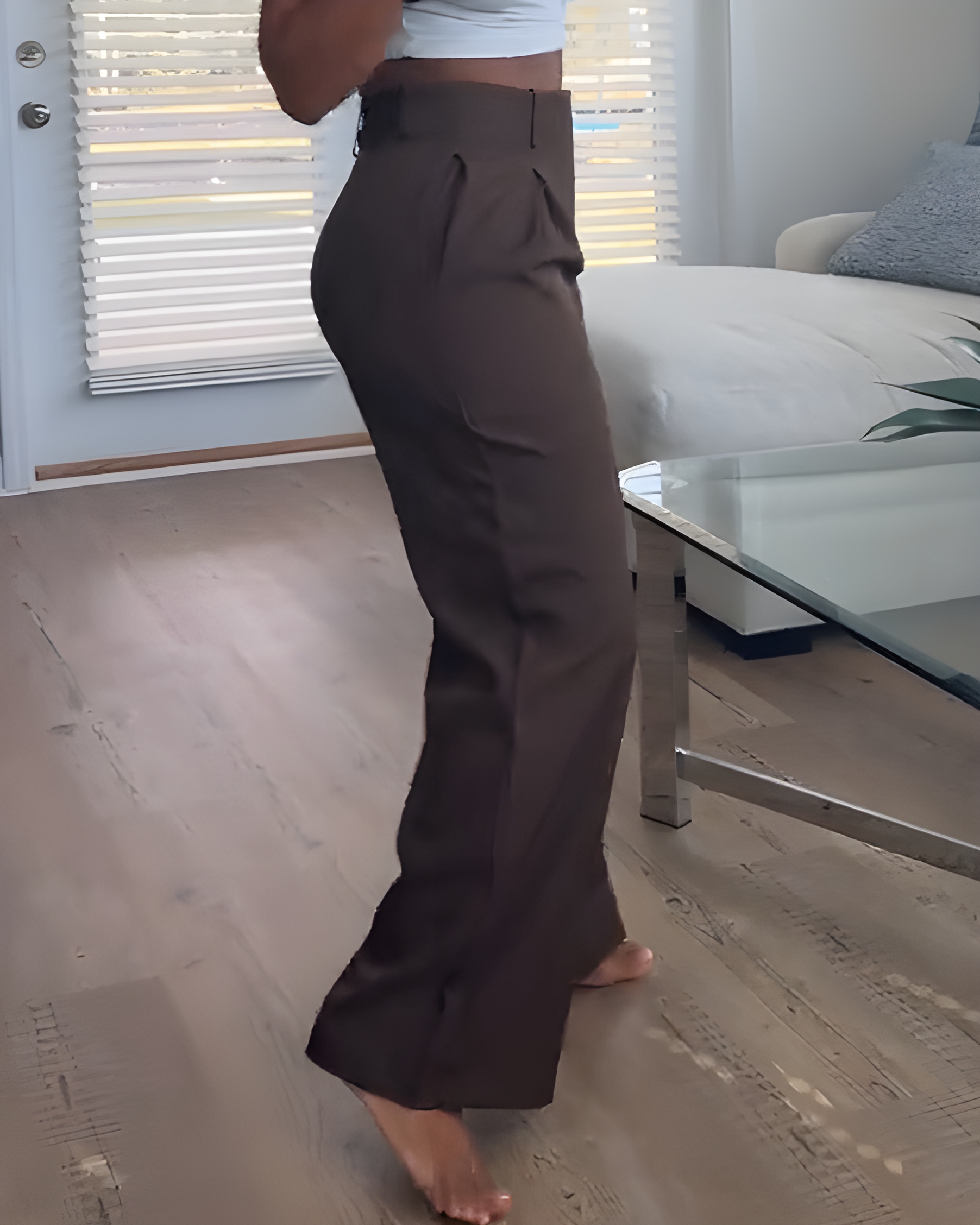 Slim Wide-Leg Suit Pants