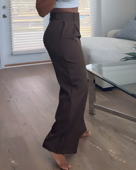 Slim Wide-Leg Suit Pants