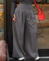 Slim Casual Wide-Leg Pants