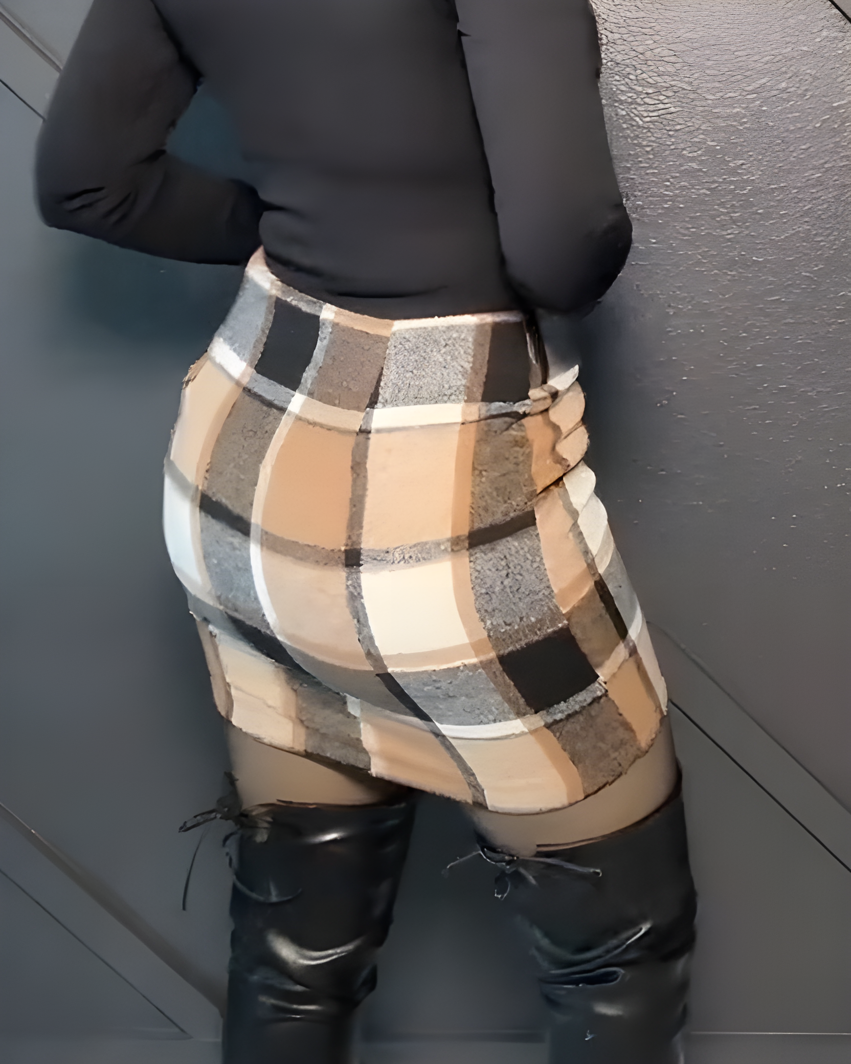 Plaid Bodycon Skirt