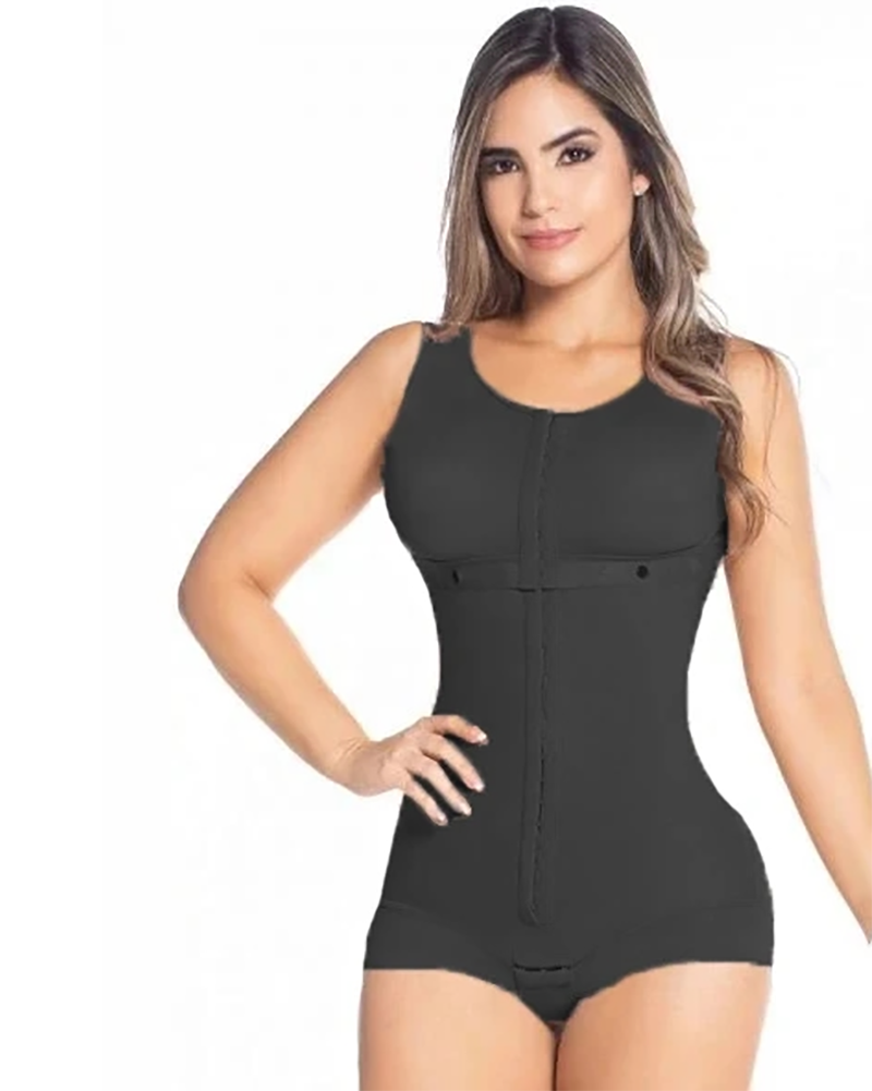 Hook And Eye Closure Breast Support Tummy Control Bodyshaper