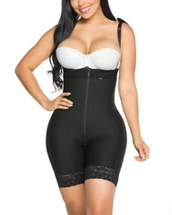 High Waisted Slimming Tummy Control Butt Lifting Zip-up Shaping Shorts