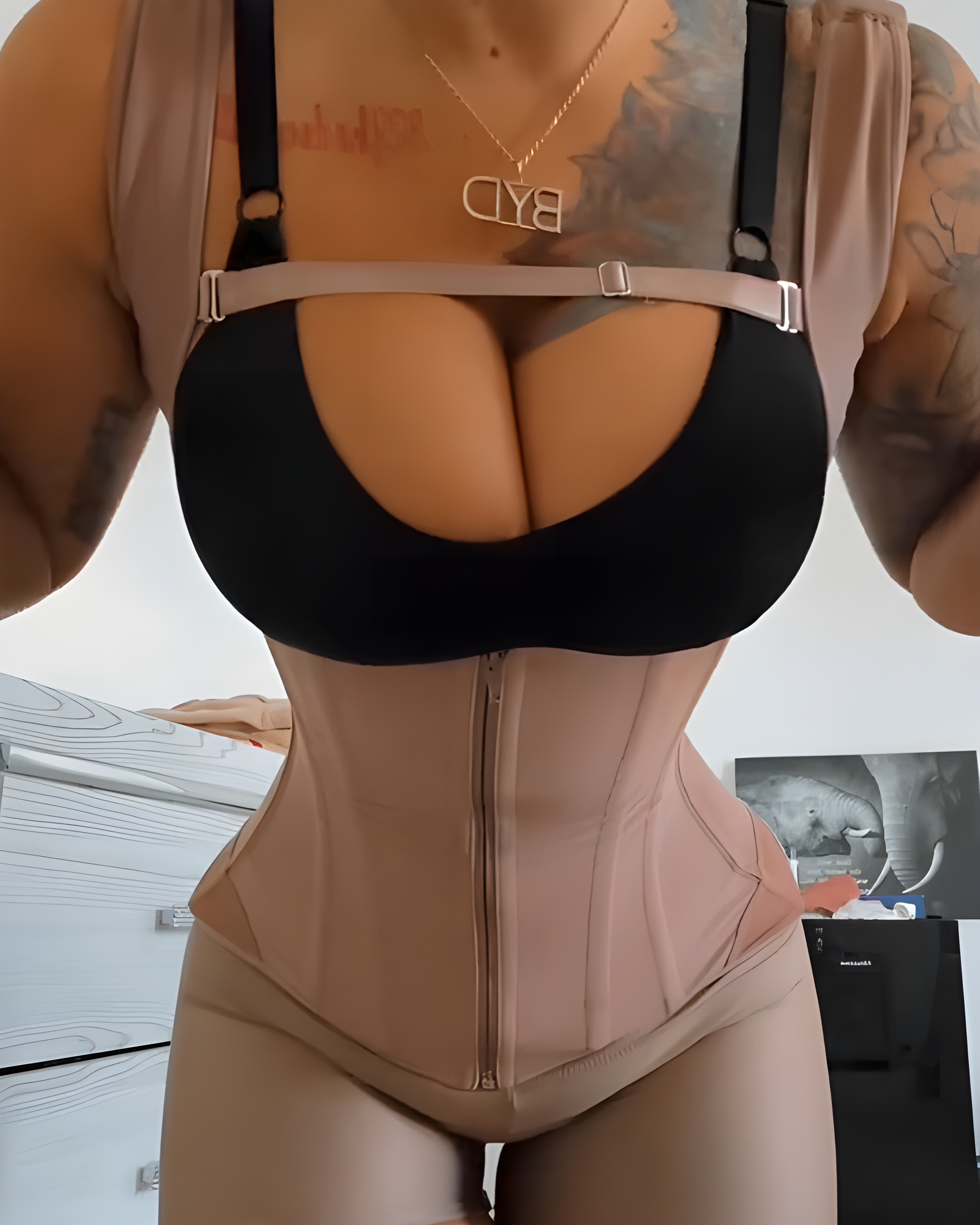 Open Bust Steel Bone Wide Strap Waist Trainer Vest