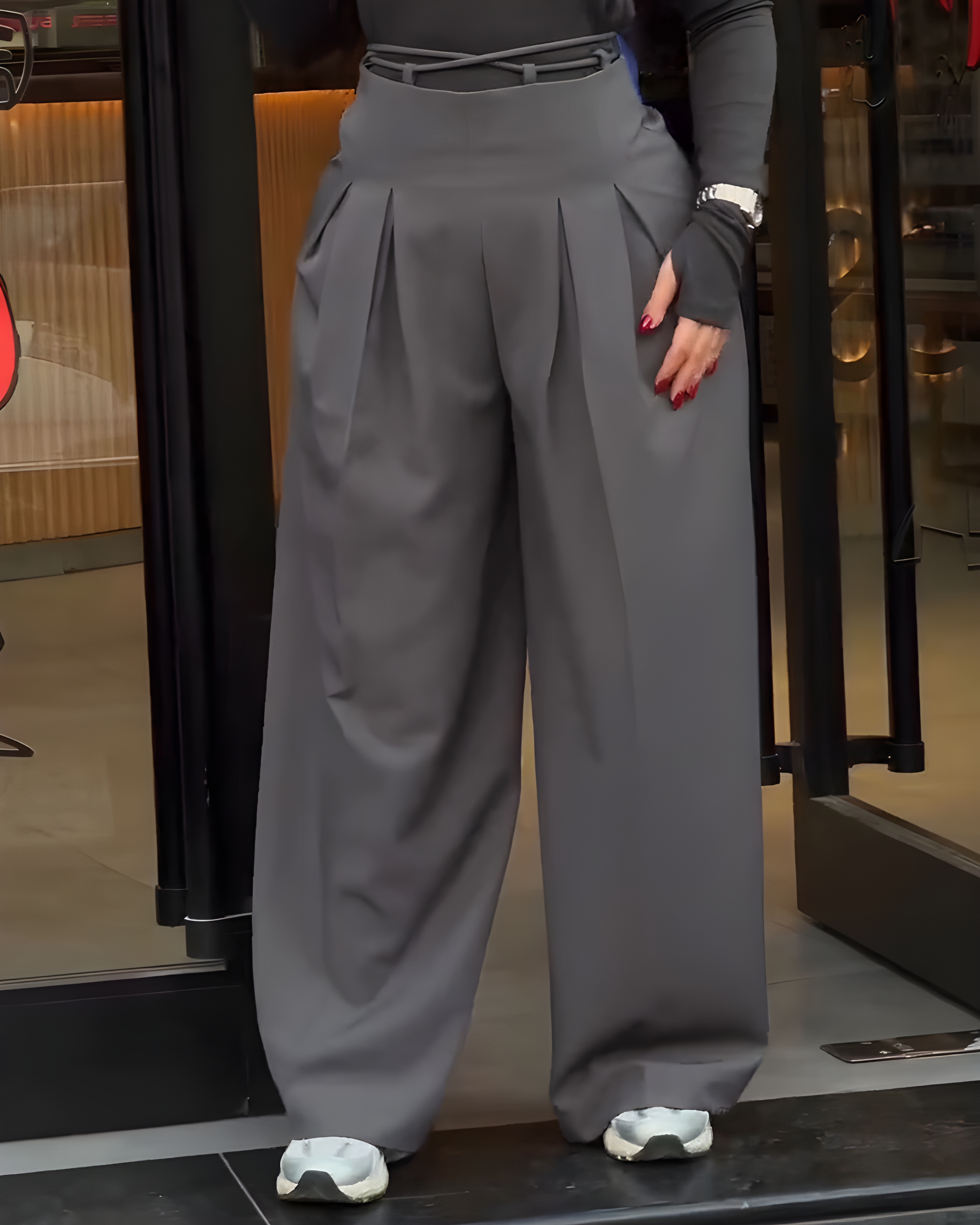 Slim Casual Wide-Leg Pants