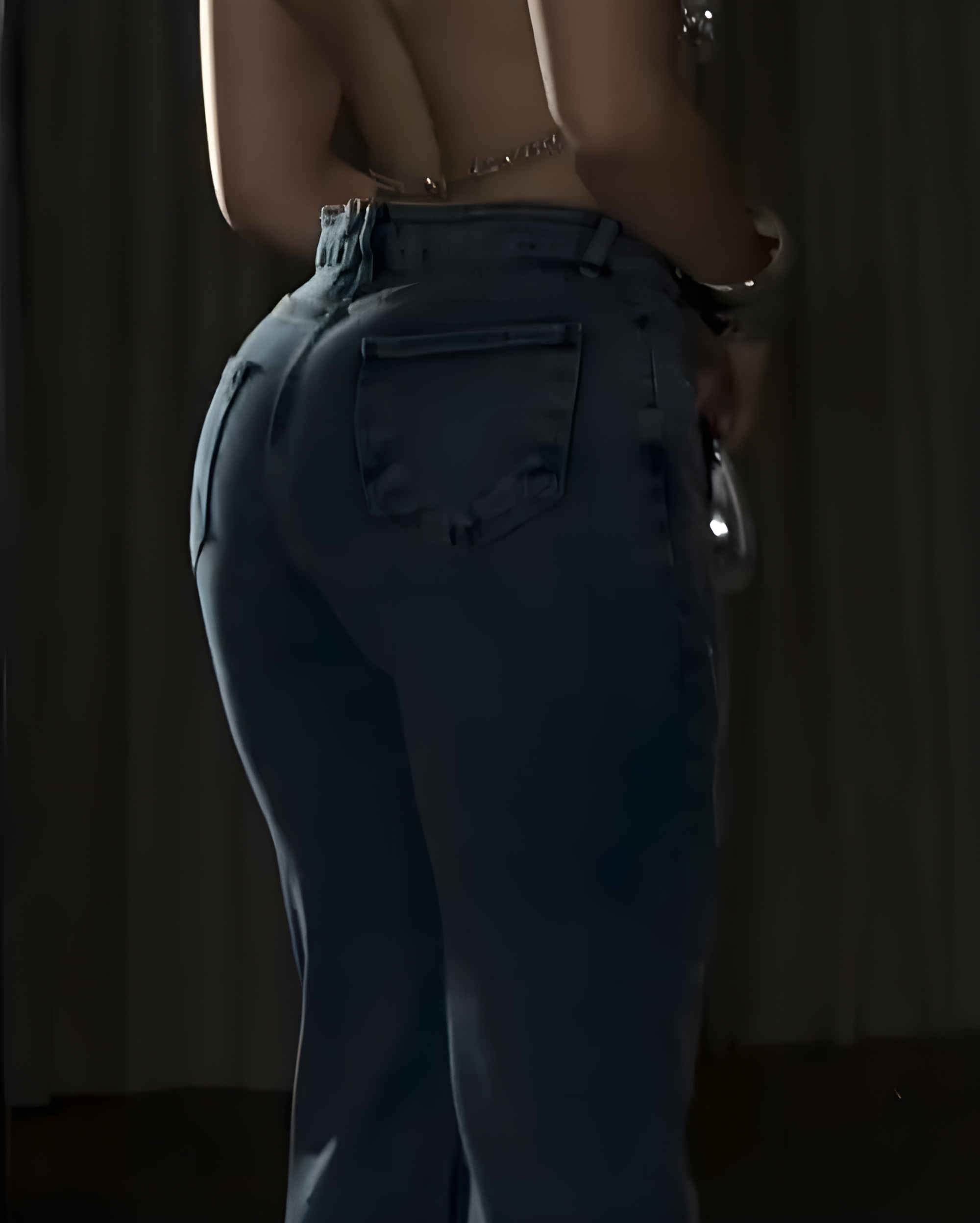 Rhinestone Straight Leg Jeans