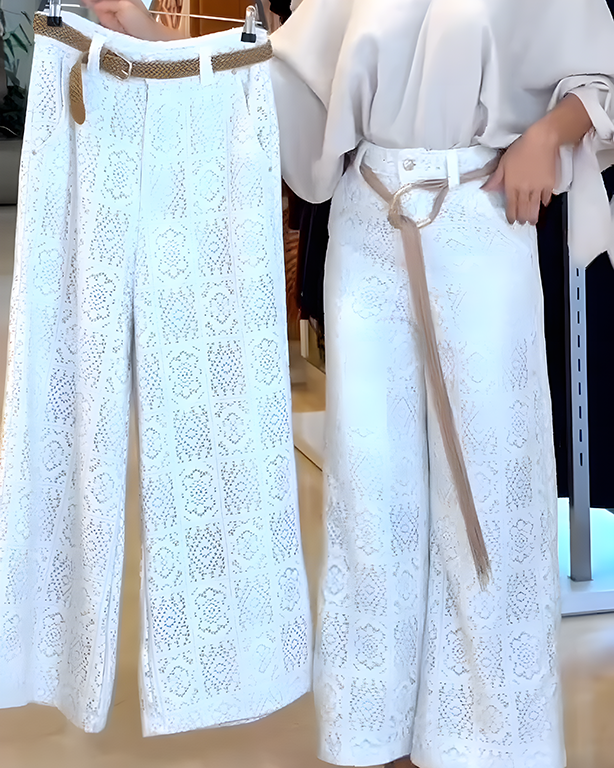 Hollow Casual Wide Leg Pants