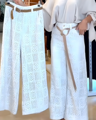 Hollow Casual Wide Leg Pants