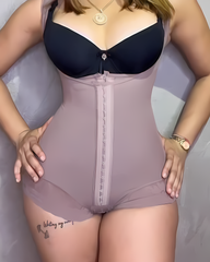 Wide Straps Double-Layer Tummy Compression Hook-Eye Shapewear