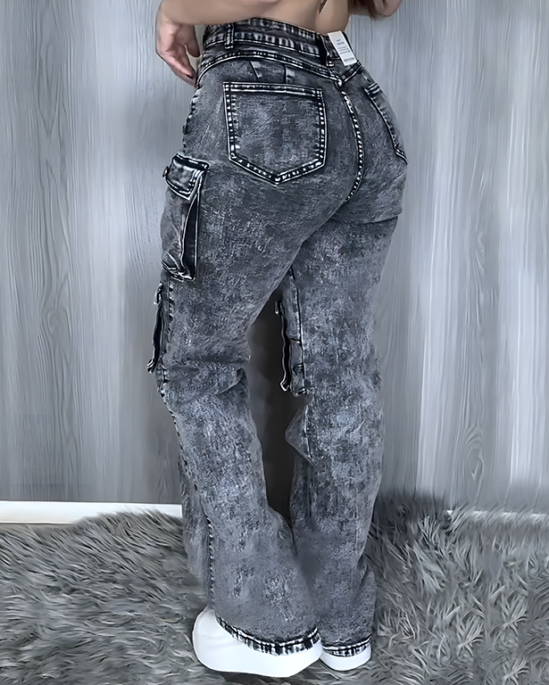 Cargo Style Hip Lift Skinny Jeans