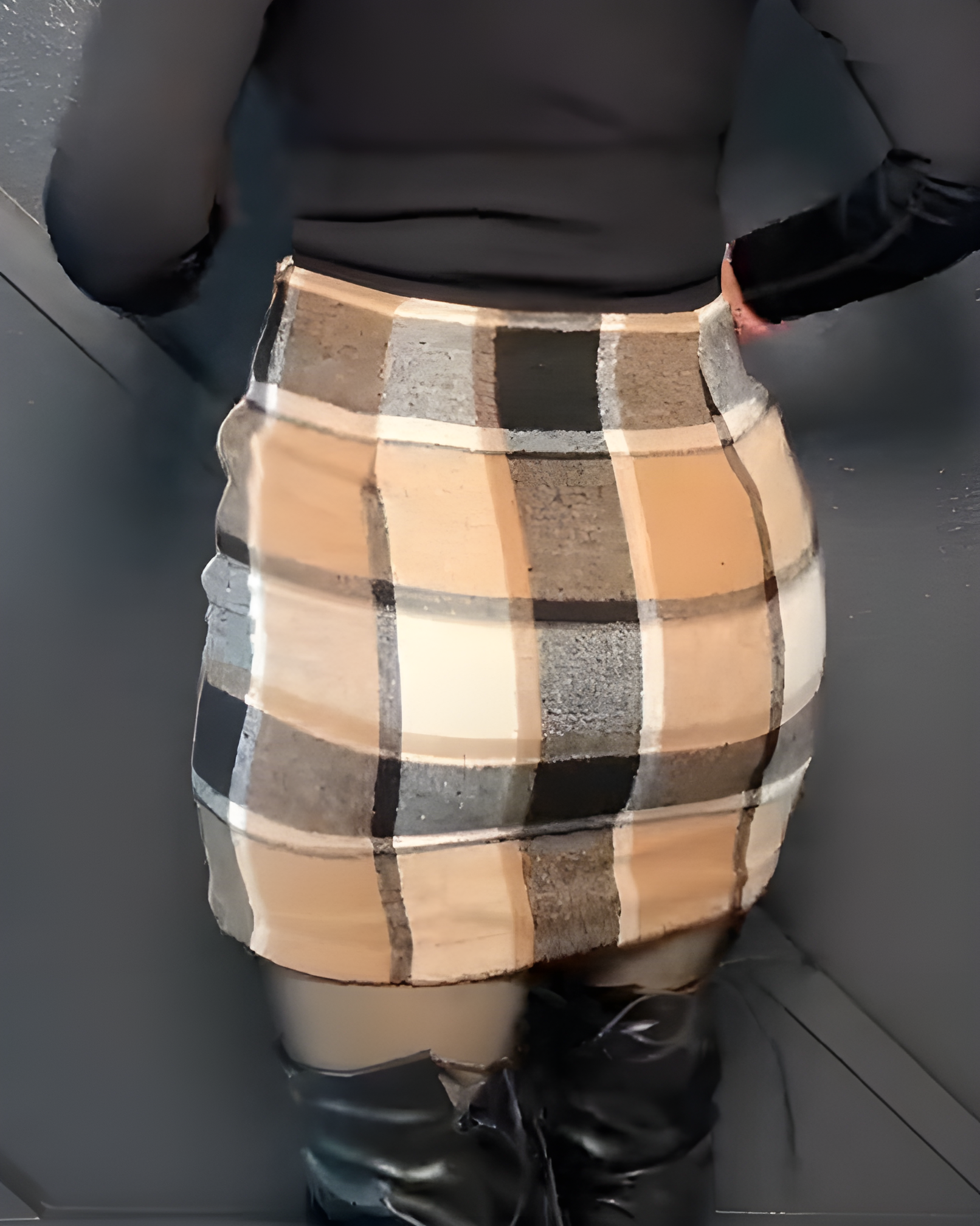 Plaid Bodycon Skirt