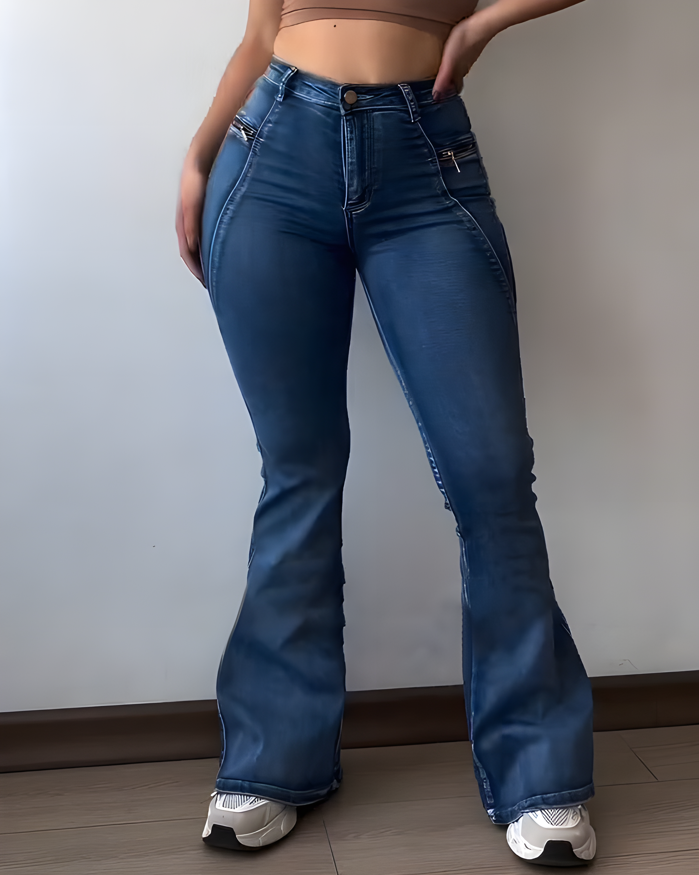 High Waisted Slim Fit Flared Jeans