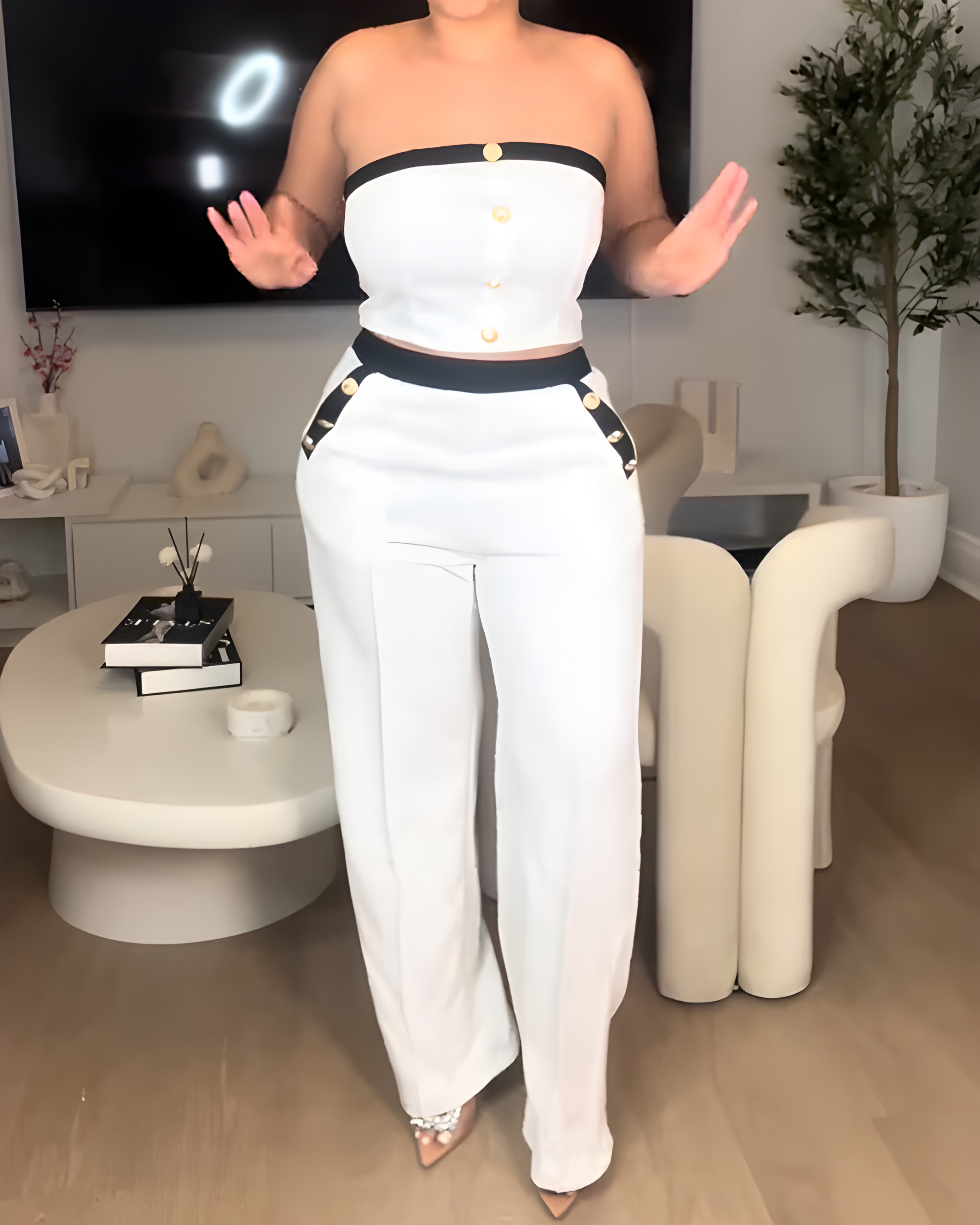Sleeveless Trousers 2-Piece Set