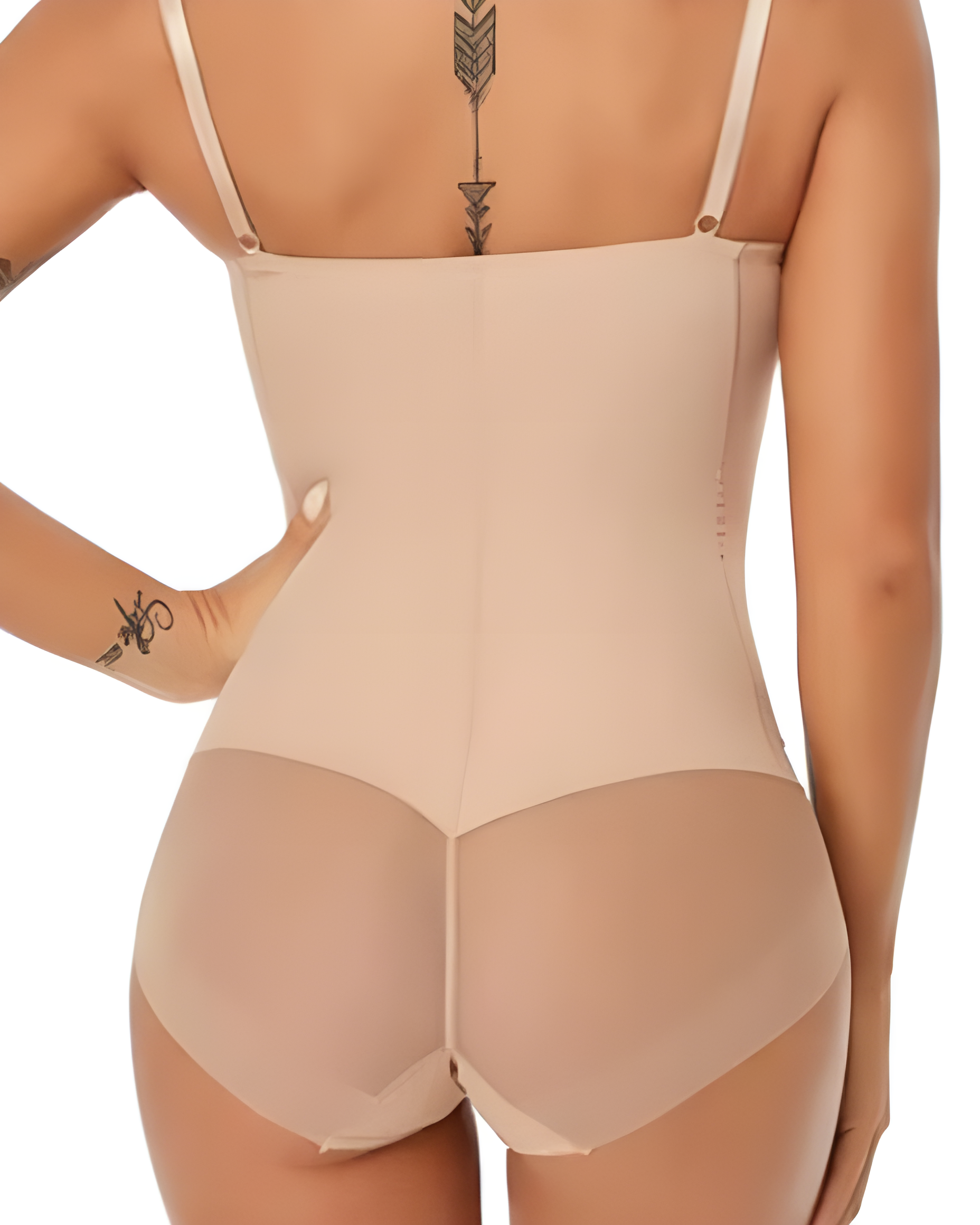 V-Neck Mesh Tummy Control Thong Shaping Bodysuit