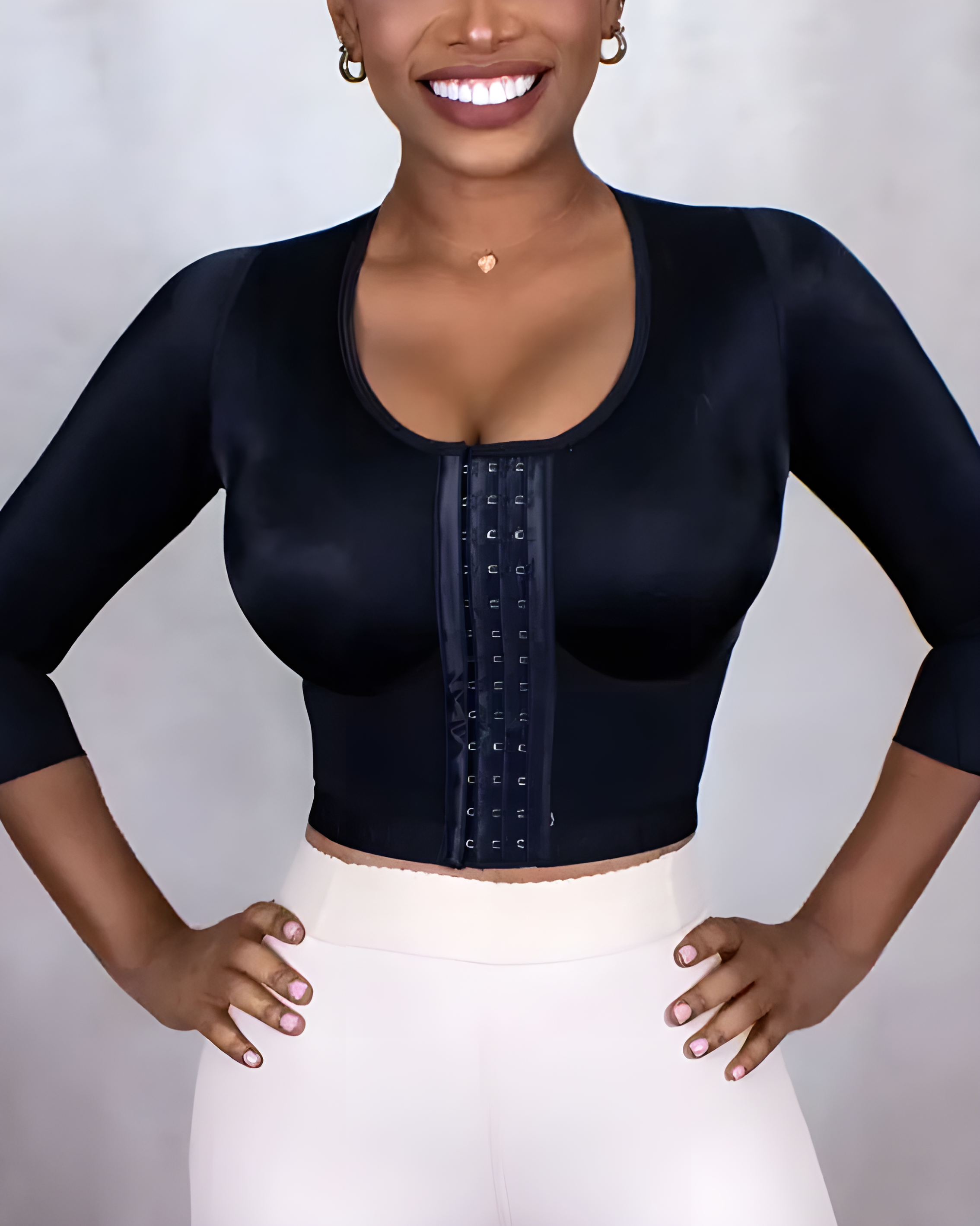 Long Sleeve Shaping Bra with Hook and Eye