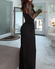 Slim Fit Wide-Leg Jumpsuit Two-Piece Set