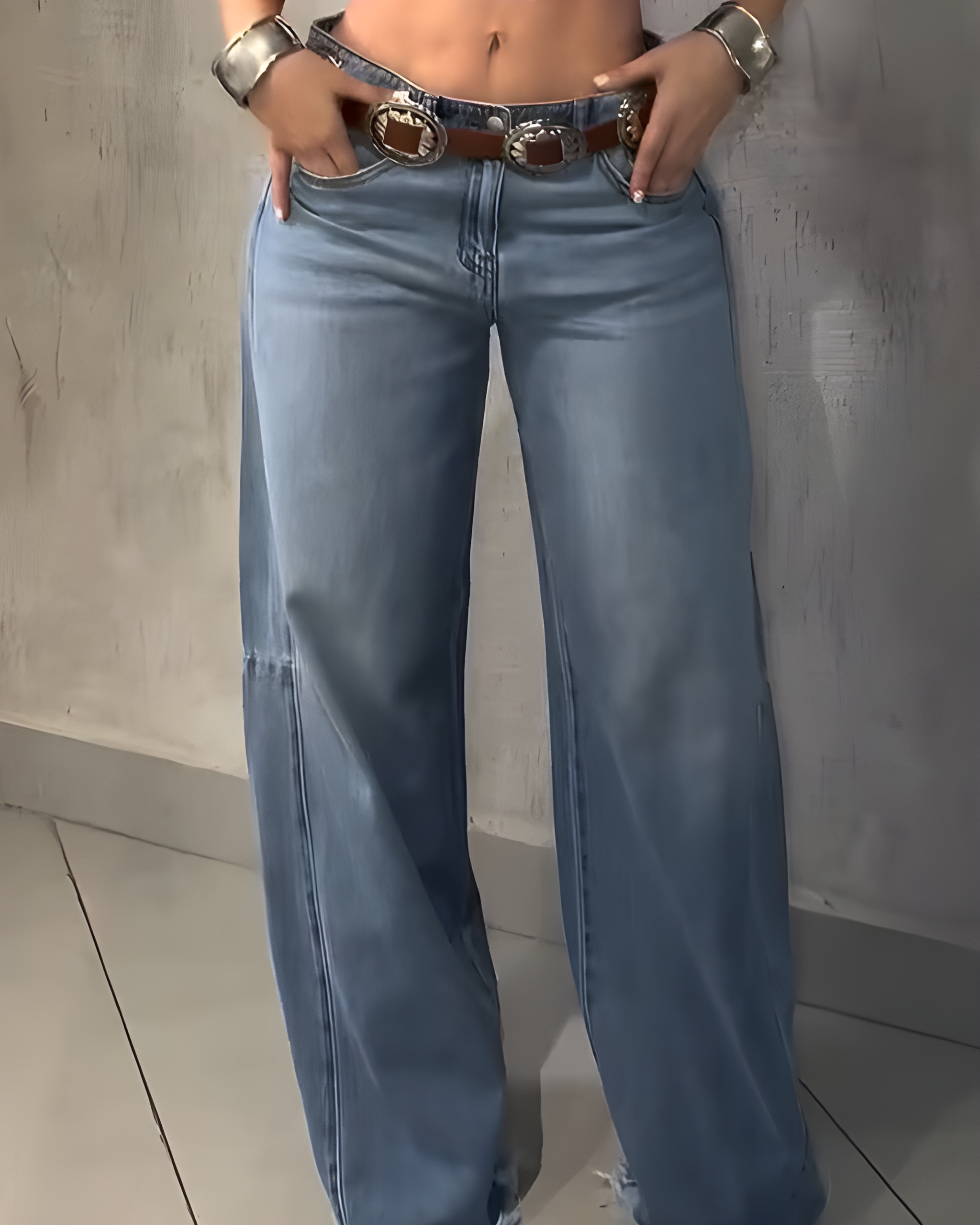 Frayed Tassel Wide-leg Jeans