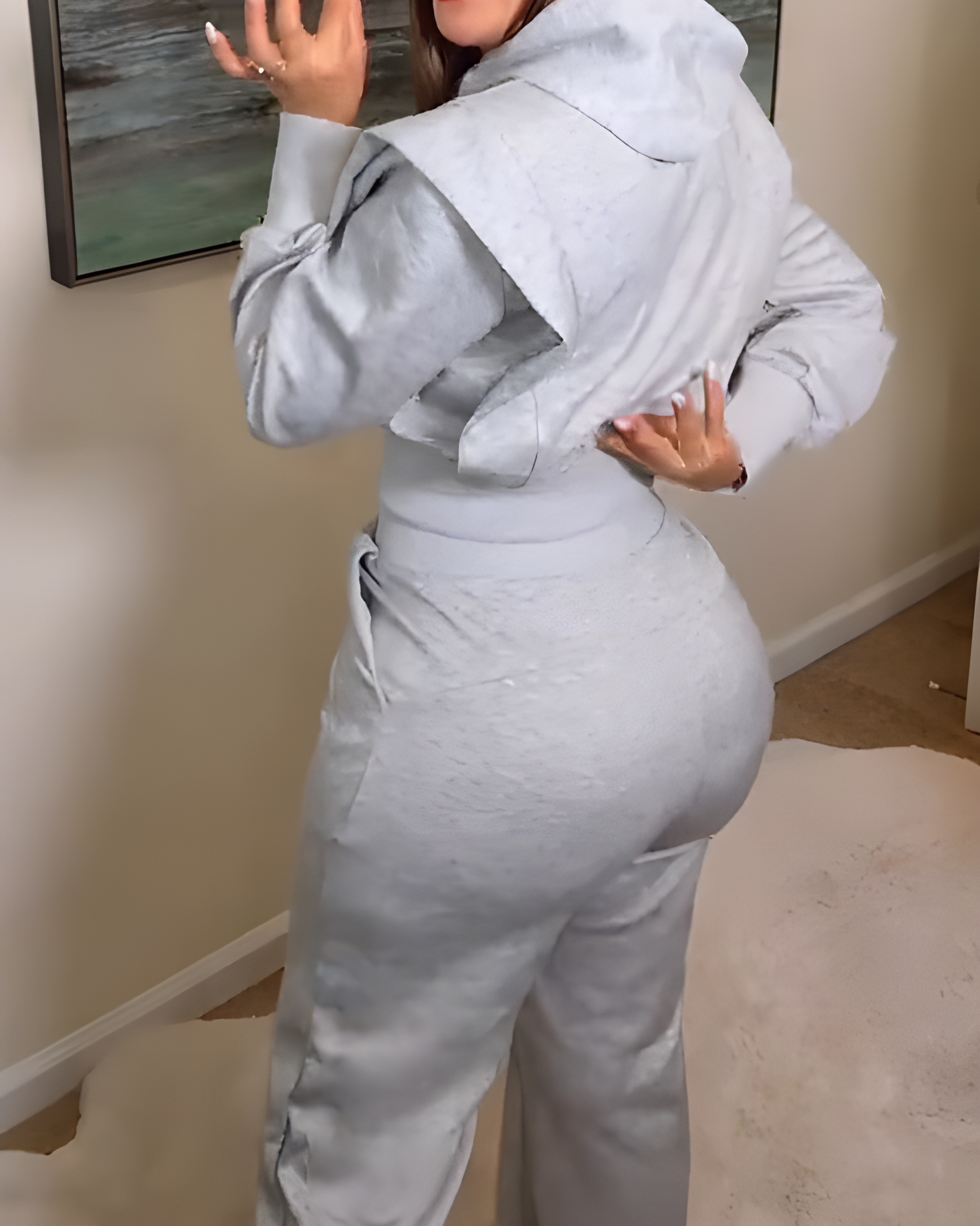 Hooded Sweatshirt Wide-Leg Two-Piece Set