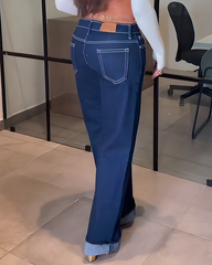 High-Waisted Straight-Leg Jeans