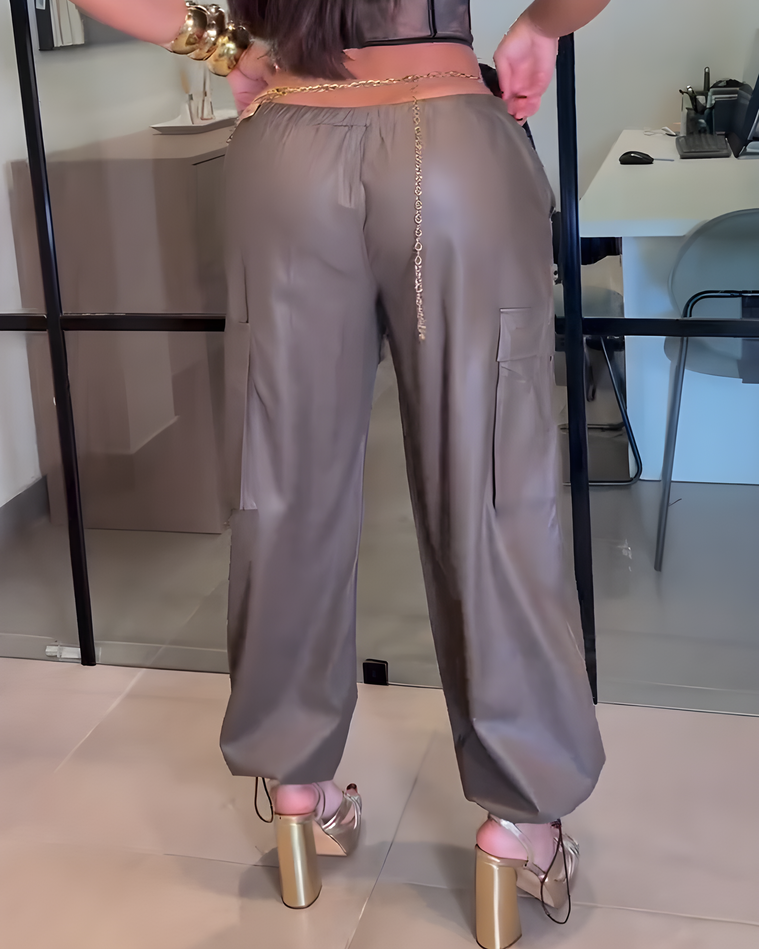 Stylish Leather Slim-Fit Casual Pants