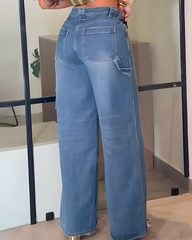 Slimming High-Waisted Straight Leg Jeans